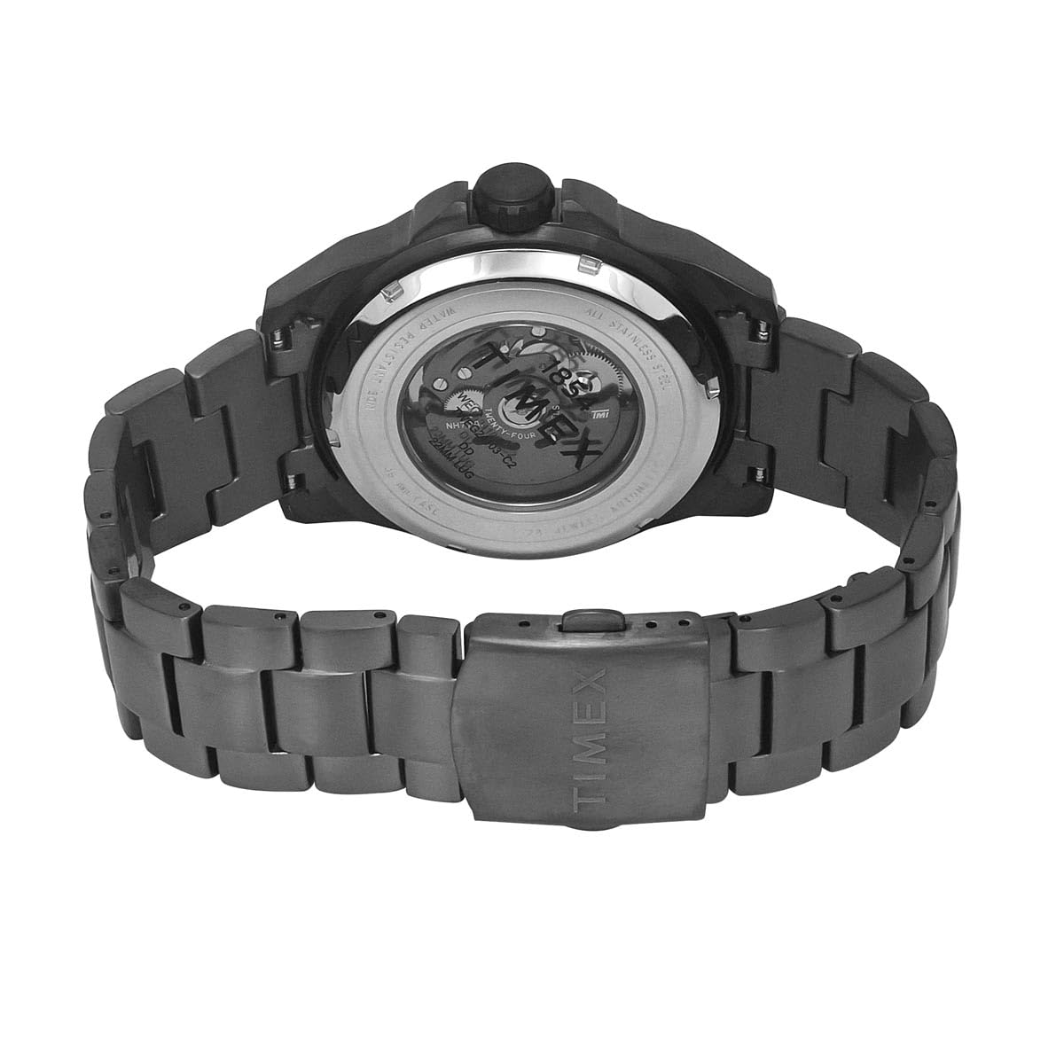 TIMEX Analog Watch for Man with Black Round Dial & Gunmetal Stainless Steel Bracelet Band Water Resistant Men's Wrist Watches - TWEG24103