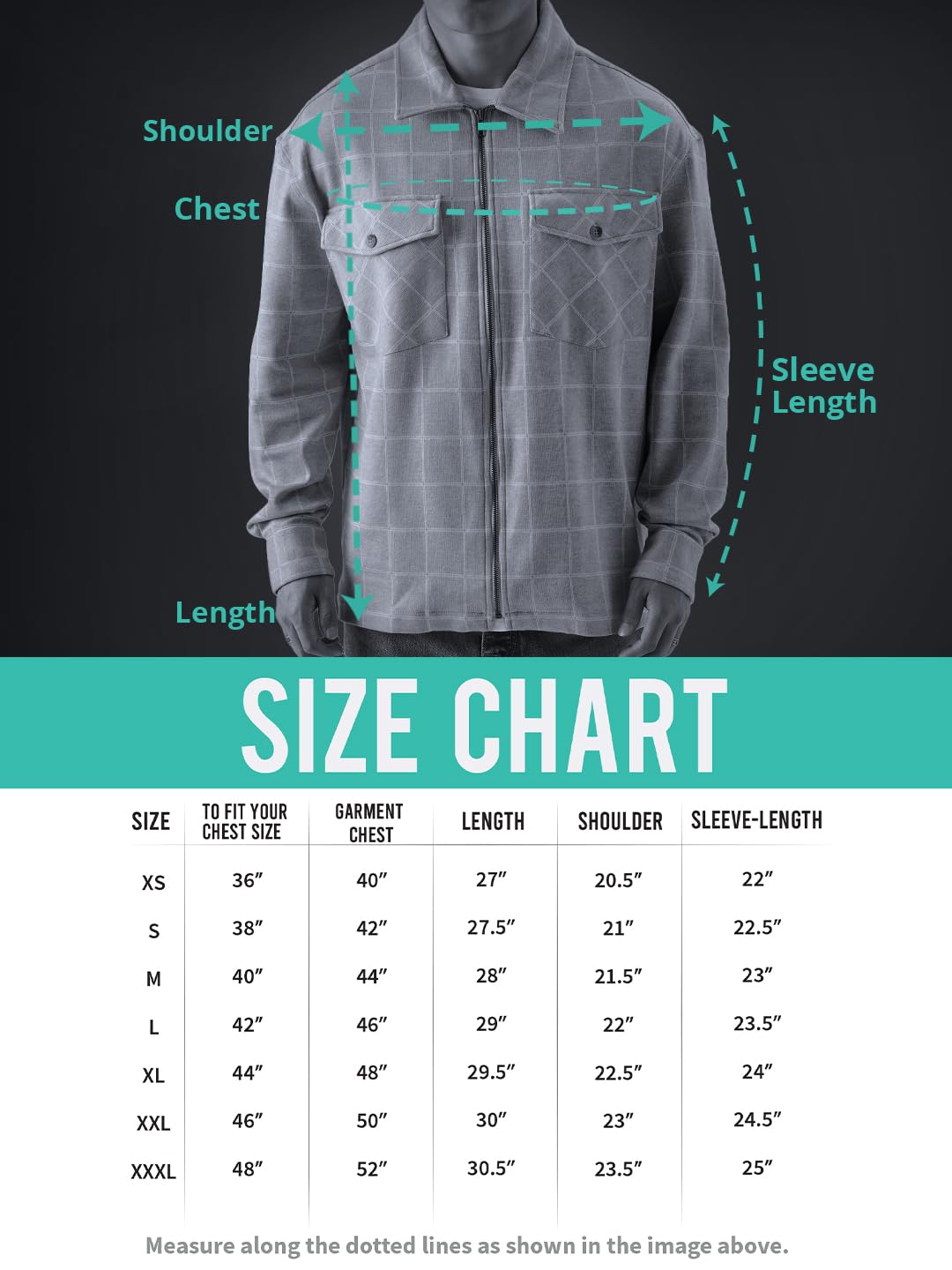 The Souled Store Blue Windowpane Men and Boys Long Sleeve Zipper Front Collared Neck Oversized Fit Shackets