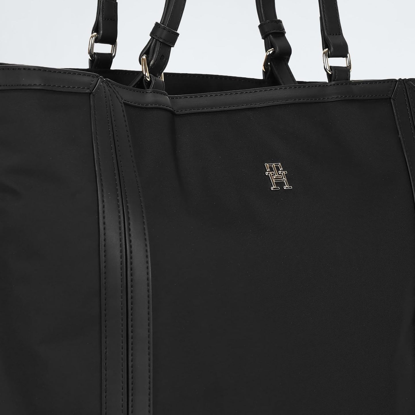 Tommy Hilfiger Nylon Black Solid Women Tote Bag (OS)