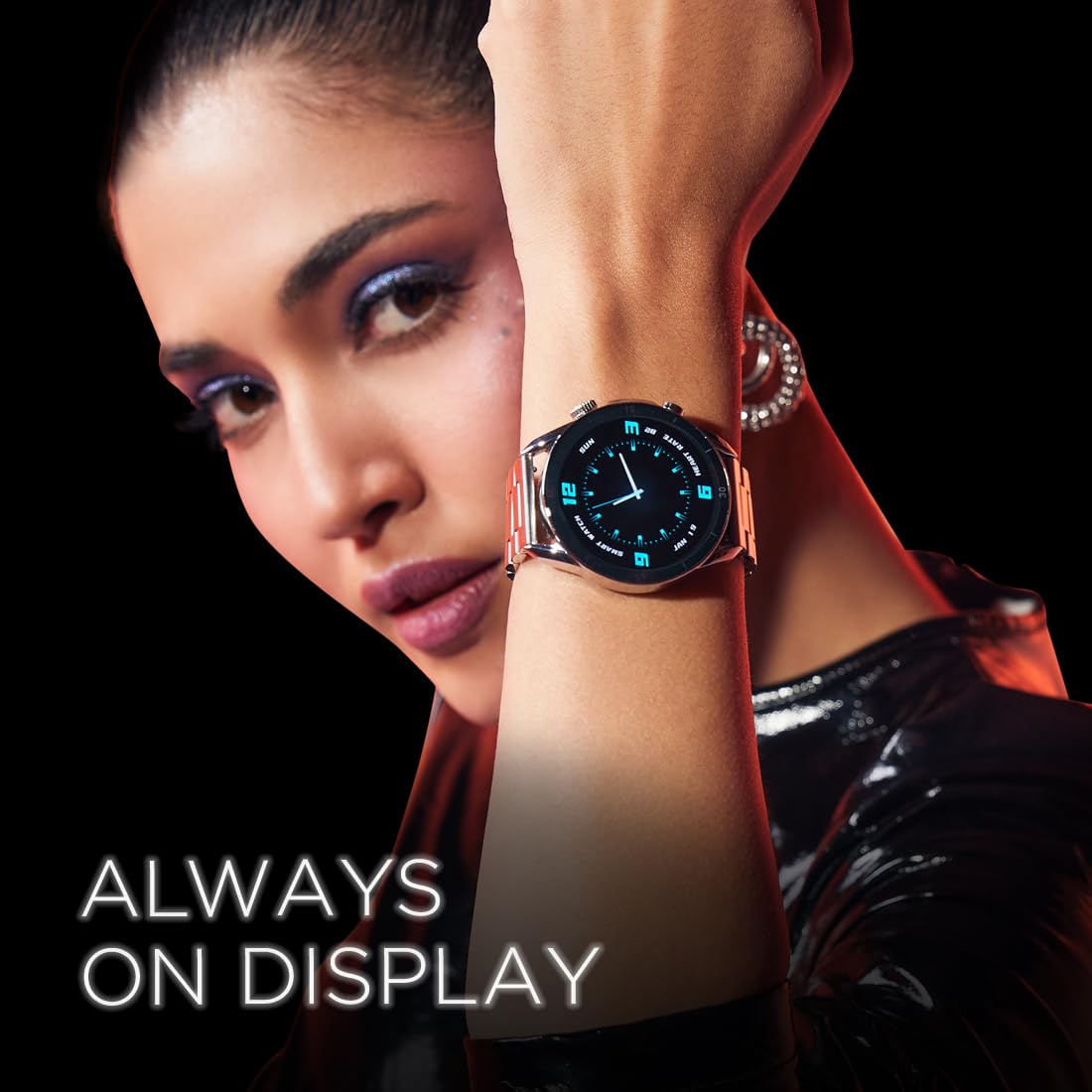 Fire-Boltt Legacy Luxury Smartwatch | 1.43" AMOLED Display with Always On | Bluetooth Calling & Voice Assistant | Wireless Charging | Health & Fitness Tracker with 110+ Sports Modes (Black Silicone)