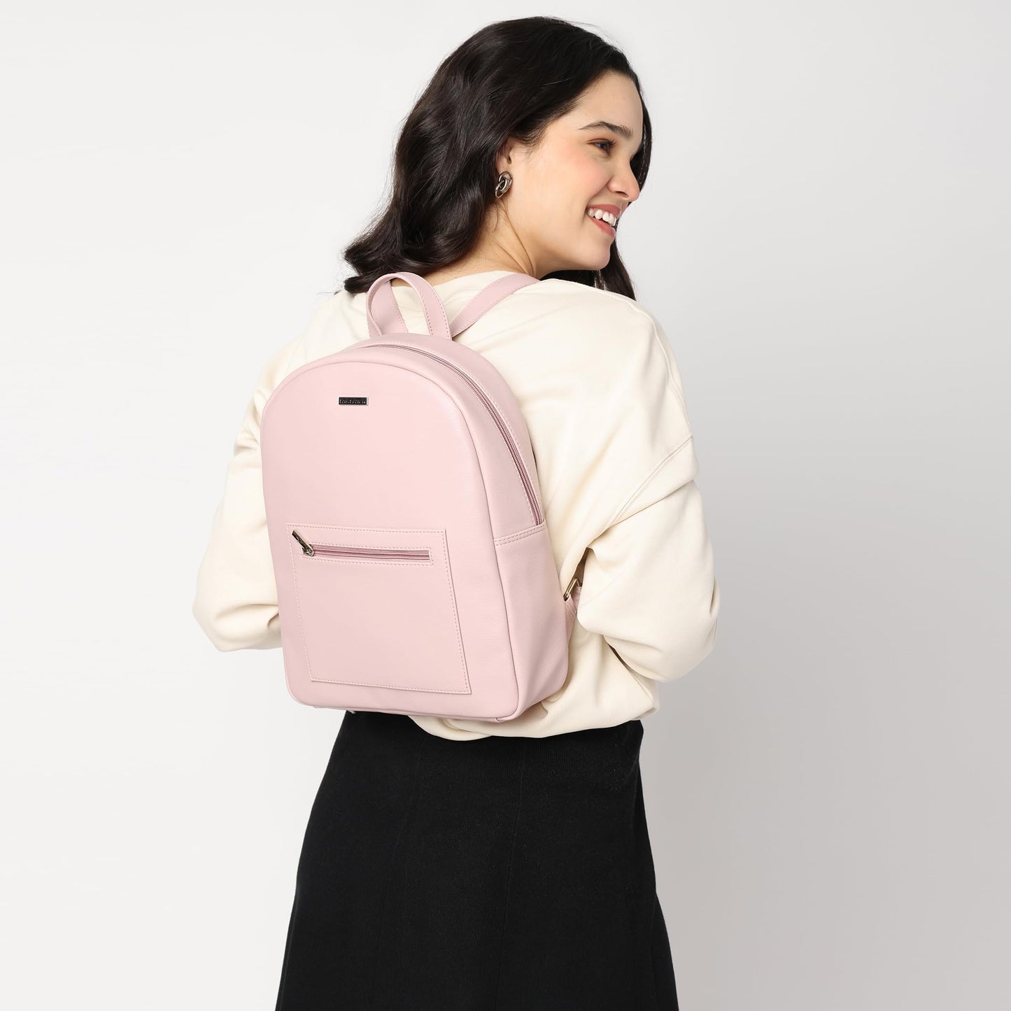 Fastrack Zipmode Backpack | Faux-Leather Women's Backpack | Tablet Compatible Up To 11" | Stylish Daypack With Quick-Access Pocket