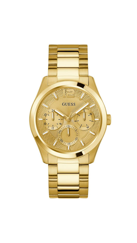 GUESS Mens Stainless Steel Analog Champagne Dial Watch-Gw0707G3, Band Color:Gold