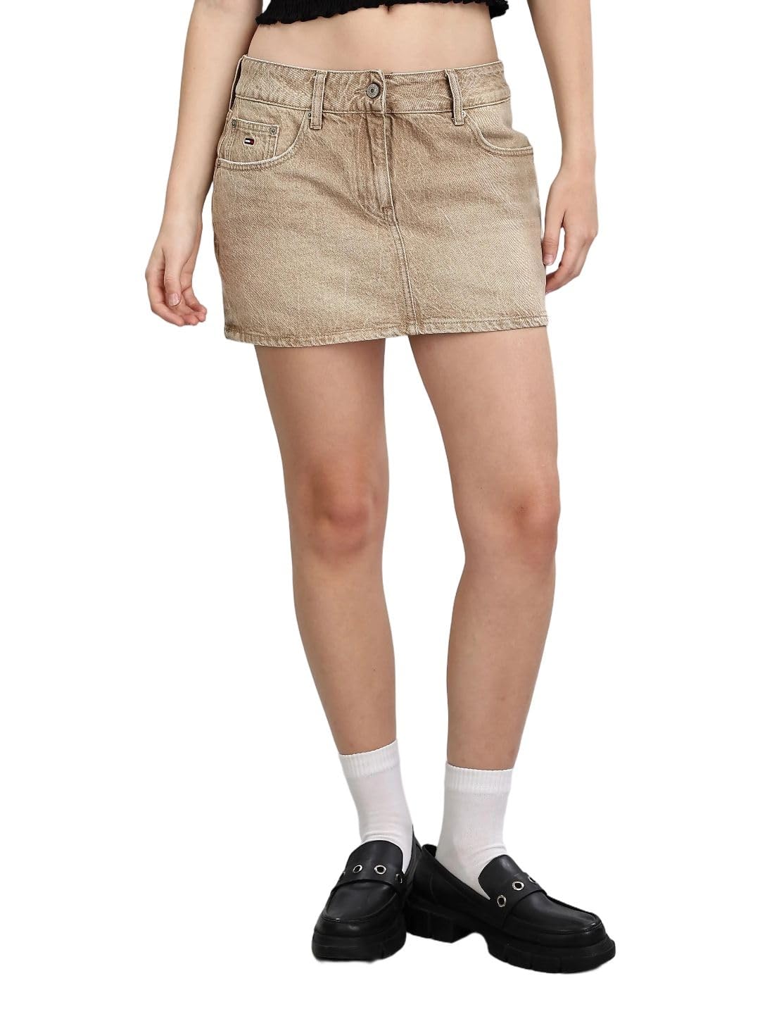 Solid Cotton Blue Skirt