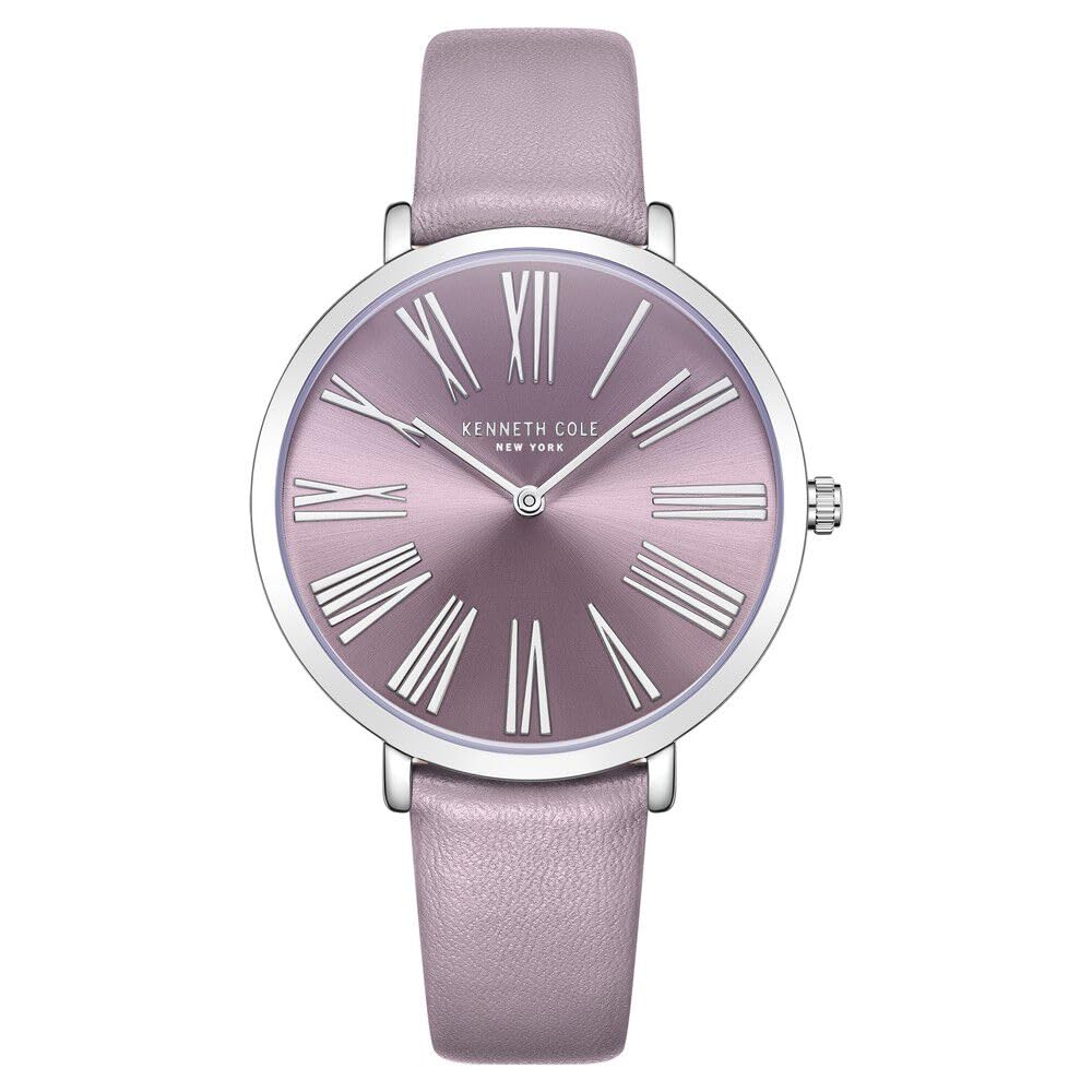Kenneth Cole Quartz Analog Purple Dial Purple Leather Strap Watch for Women-KCWLA0027302LD