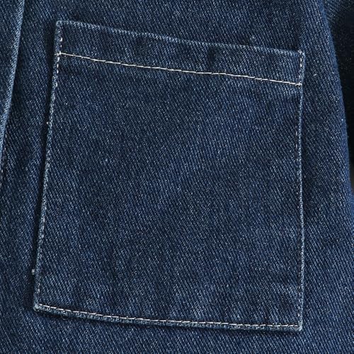 Hopscotch Girls Full Sleeves Navy Floral Embordered Denim Jacket For Ages (12-18 Months)