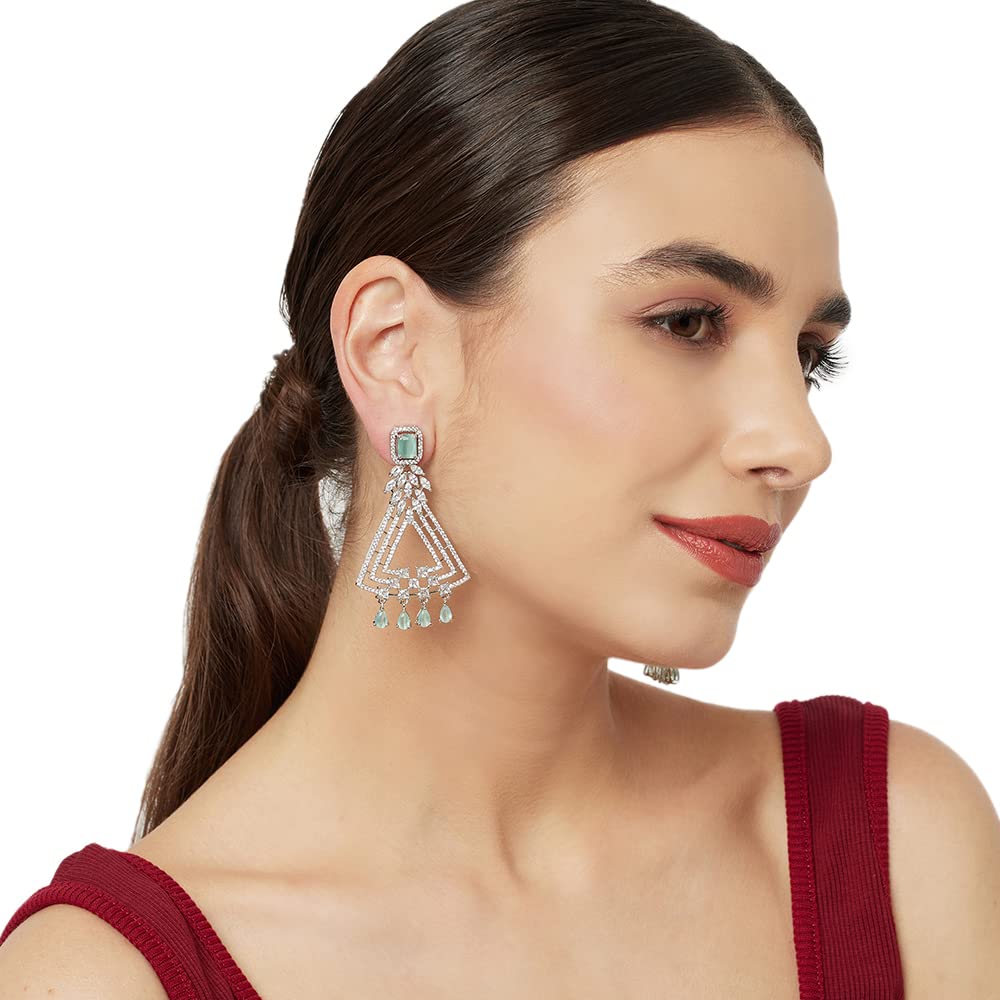 VOYLLA Elegant CZ Dangler Earrings