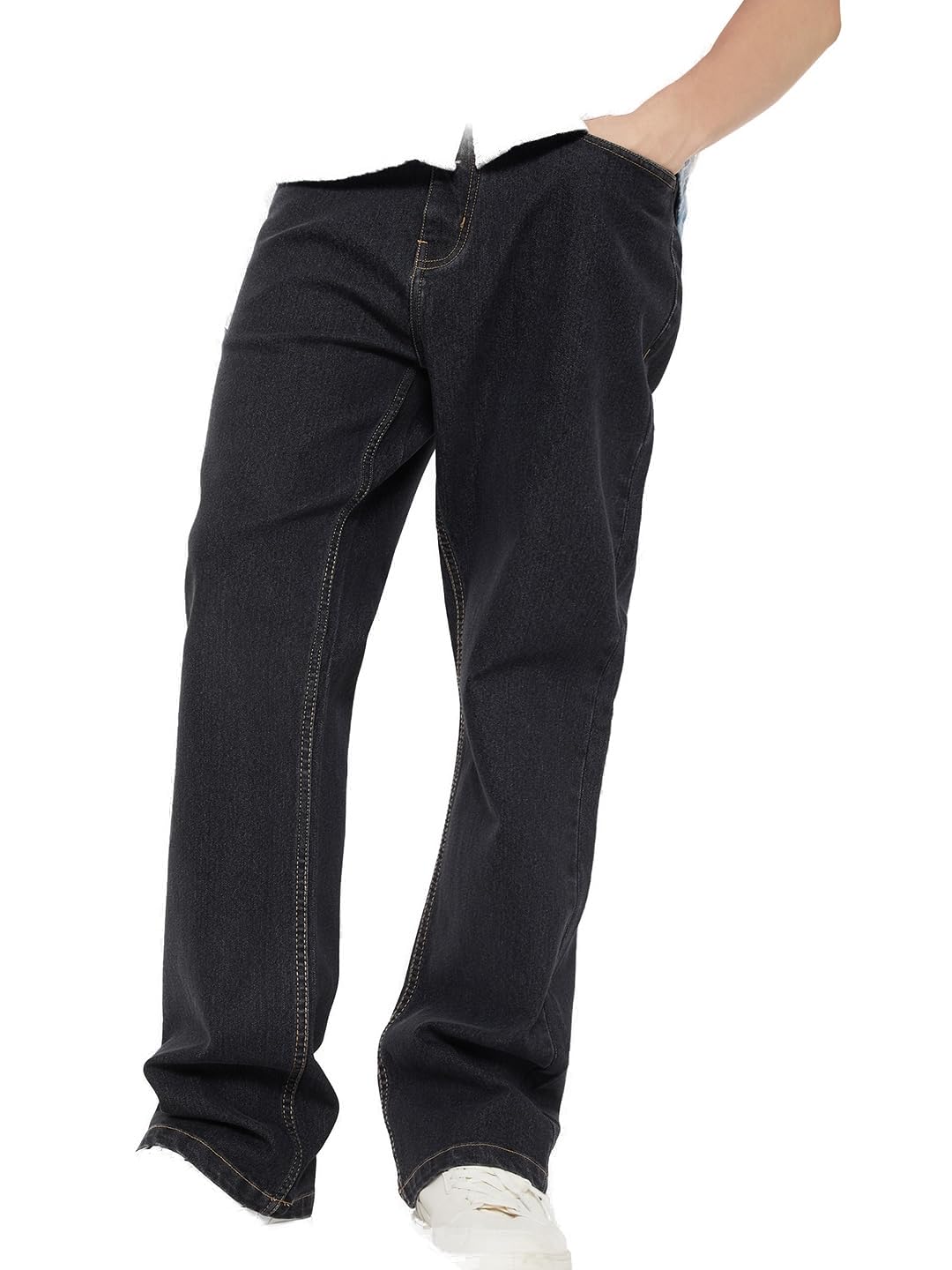 Max Men Washed Straight Fit Jeans (Black_28)