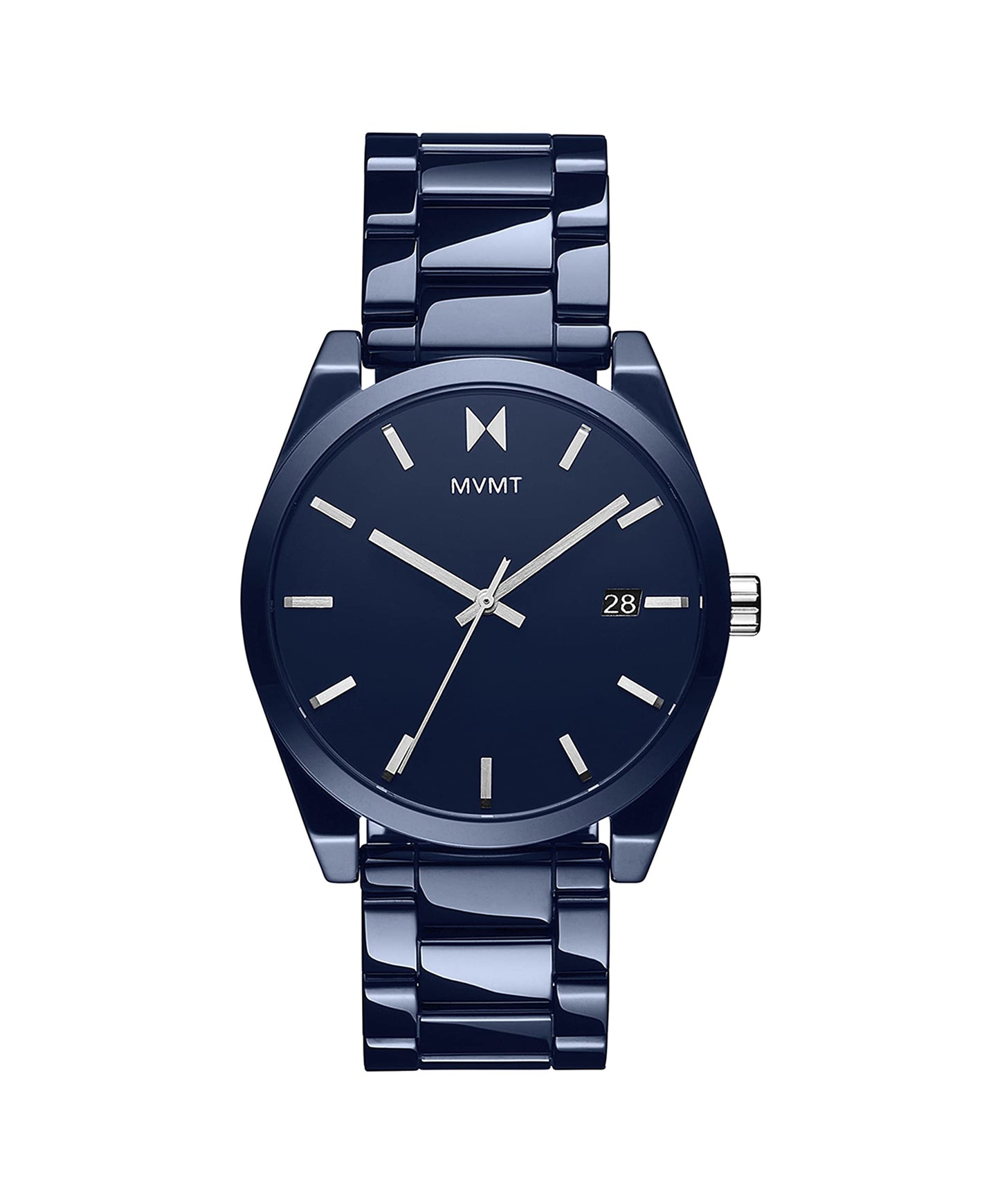 MVMT Mens Analog Blue Dial Blue Band Ceramic Watch