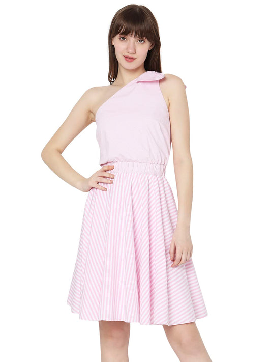 Vero Moda Women's Polycotton A-Line Knee-Length Dress (10296146-Cherry Blossom_Cherry M)