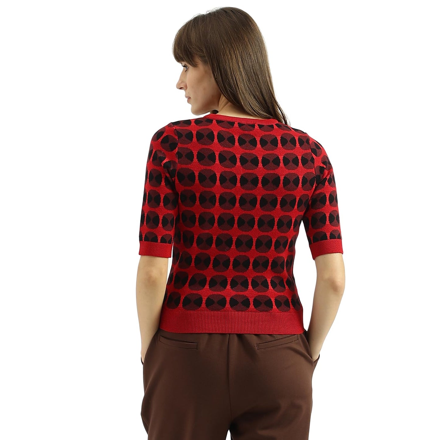 United Colors of Benetton Women's Cotton Round Neck Sweater (25A12F3D10EEG60C_Multicolour