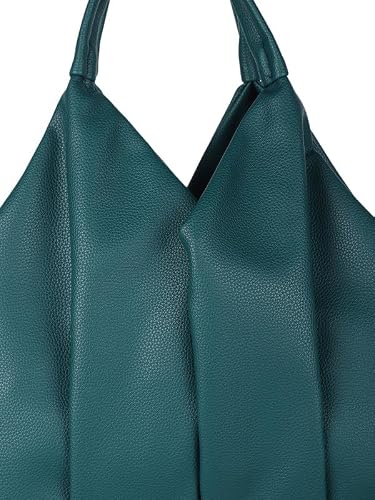 MINI WESST Women's Western Casual Solid Zip Handheld Bag | Ideal for Office, College & Everyday Use, Green