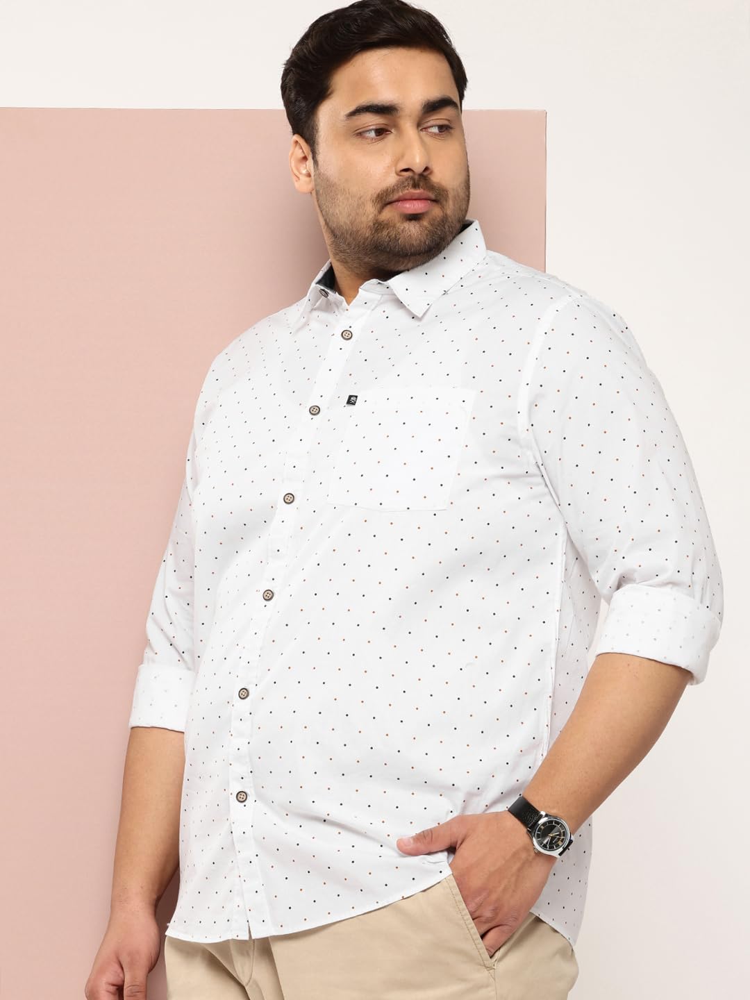 Thomas Scott Plus Size Printed Pure Cotton Casual Shirt(TS1473_Mustard_6XL)