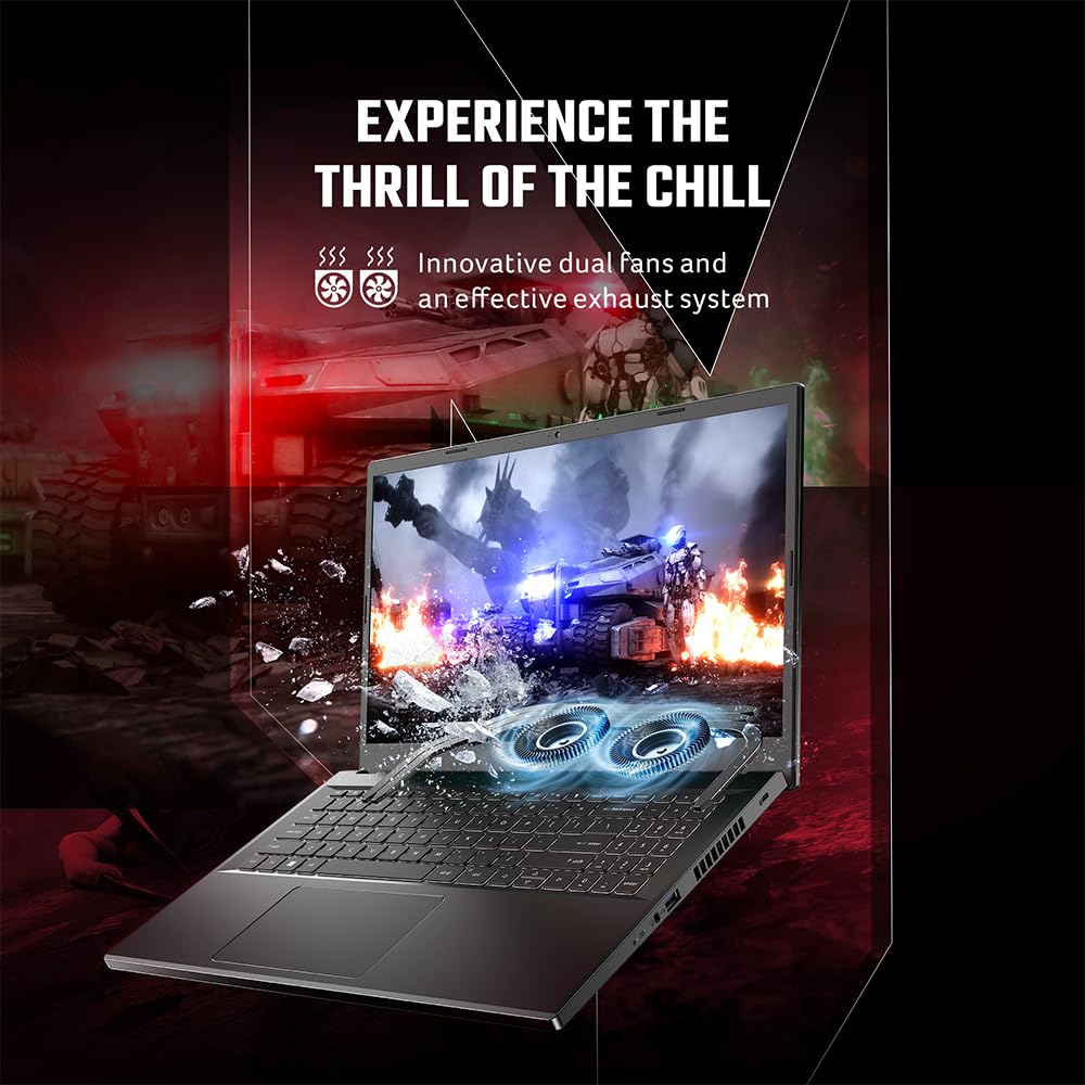 Acer Nitro V 15, Intel Core i7-13th Gen 13620H Processor, NVIDIA GeForce RTX 4050-6GB GDDR6(16GB DDR5, 512GB) IPS FHD, 15.6"/39.6cm, 165Hz,Win 11 Home,Obsidian Black, 2.1KG, ANV15-51, Gaming Laptop