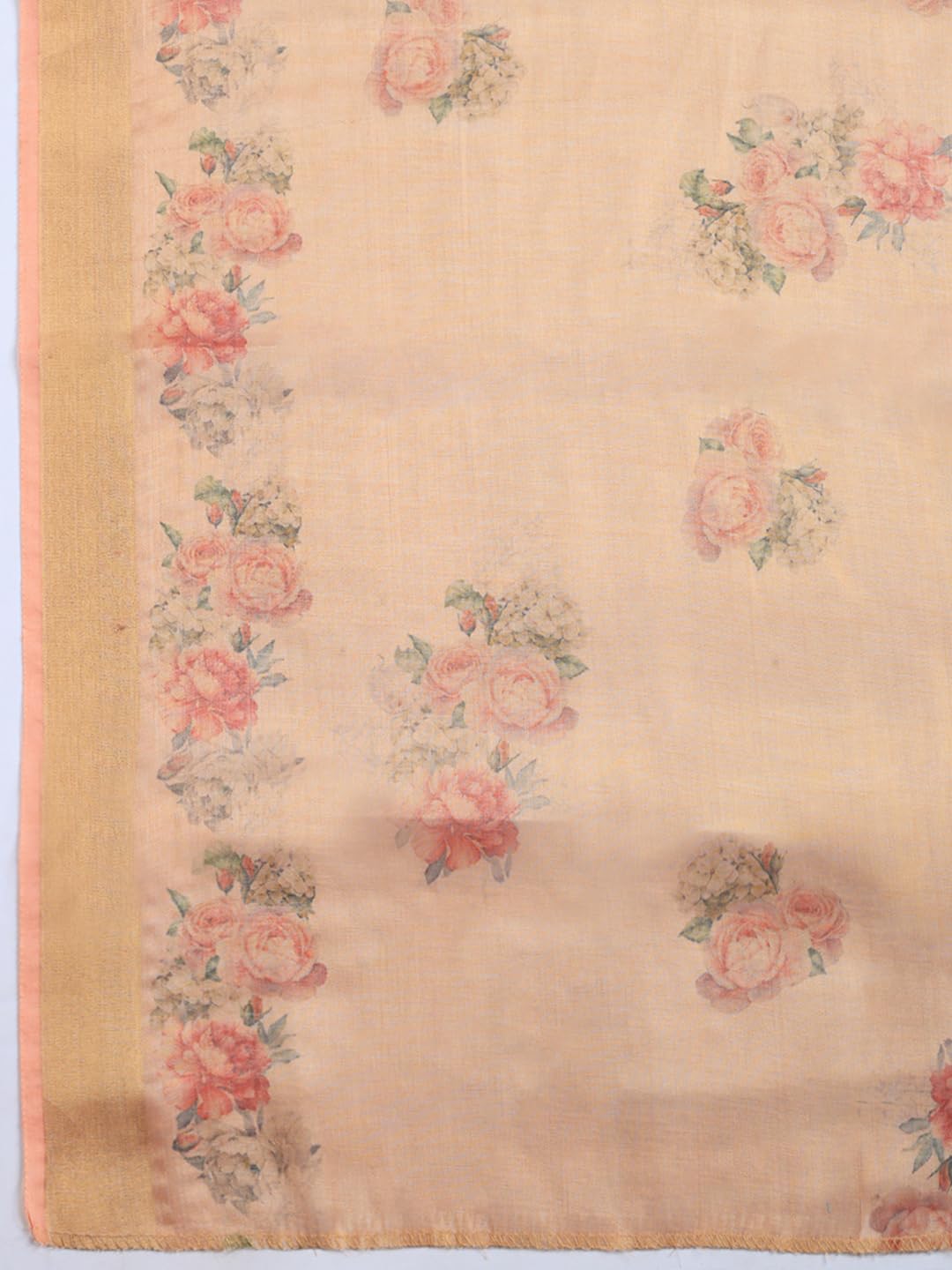 Meena Bazaar Printed Cotton Unstitched Kurta with Bottom & Dupatta