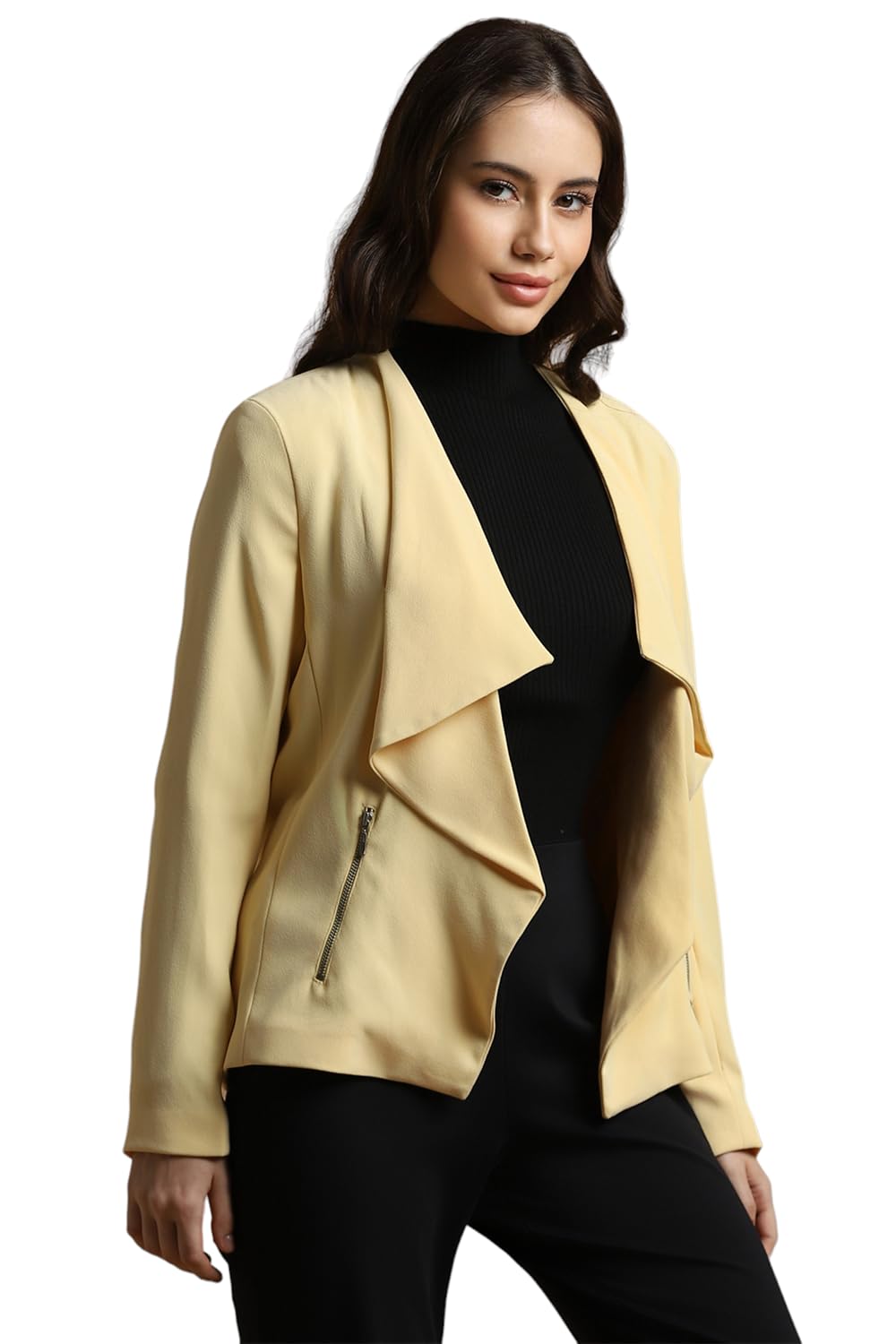 Allen Solly Women's Blazer (AHBZWRGFA84875_Yellow