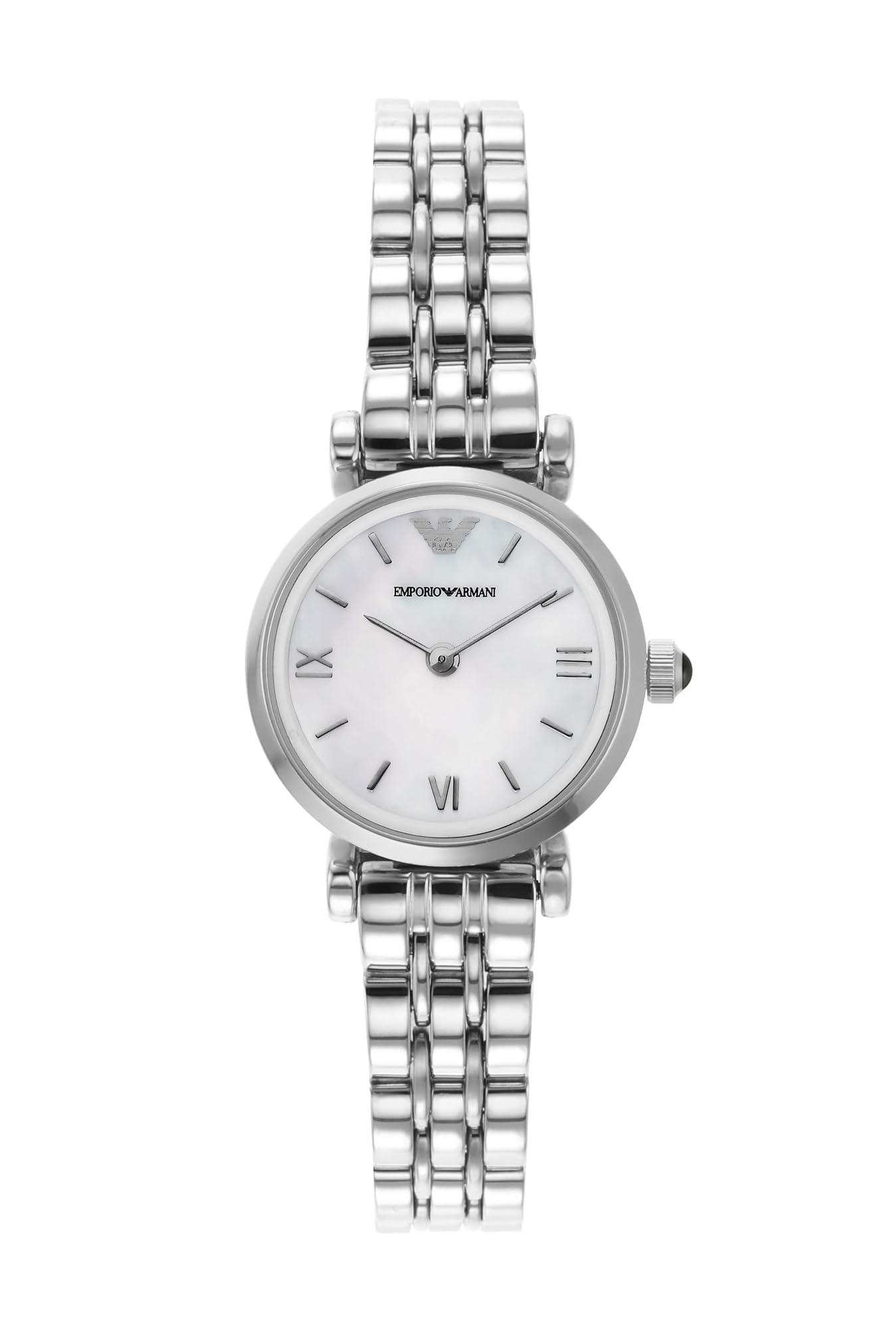 Emporio Armani Stainless Steel Analog Off-White Dial Women Watch-Ar1763, Silver Band