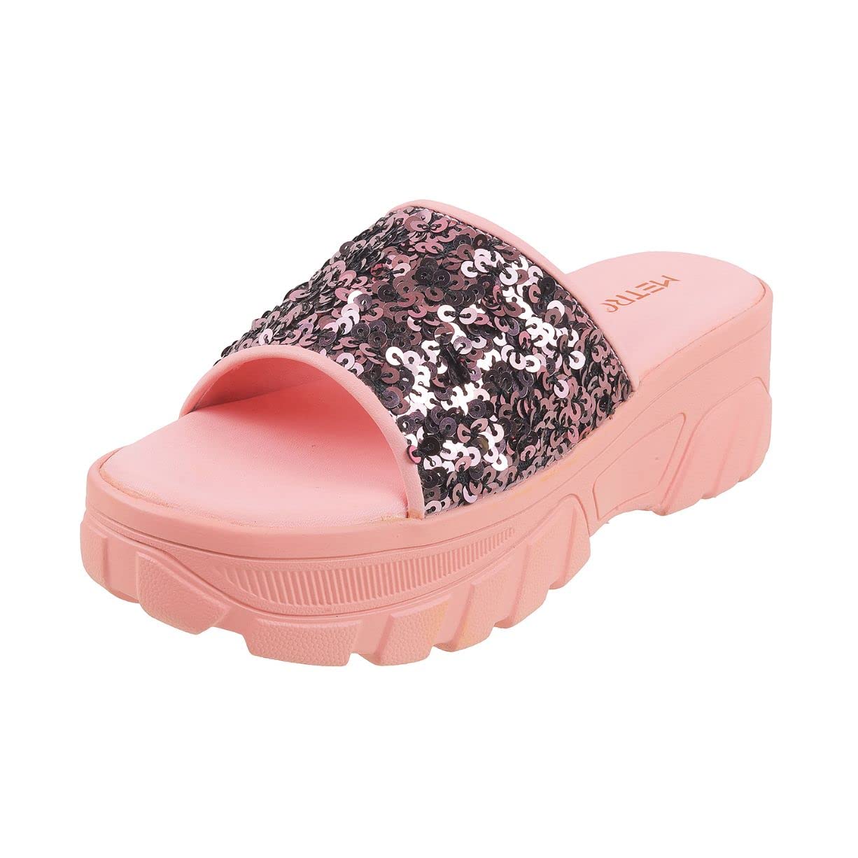 Metro Womens Synthetic Peach Slip Ons - SaumyasStore