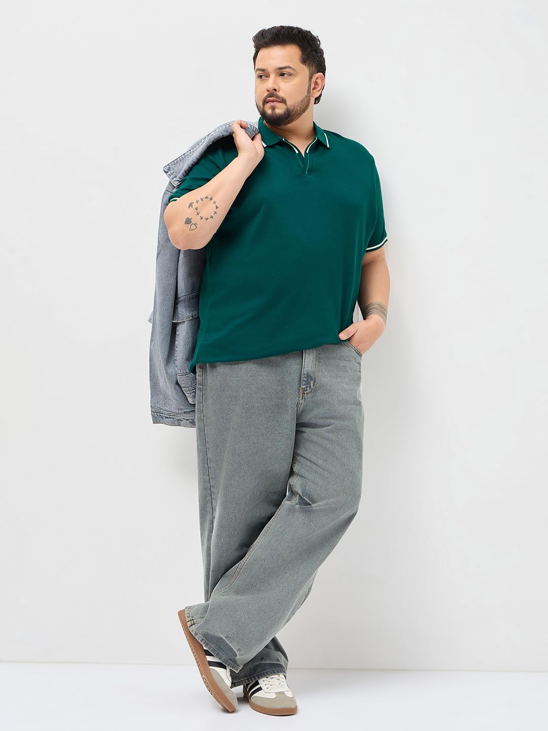 Urbano Plus Men's Teal Green Solid Regular Fit Half Sleeve Cotton Polo T-Shirt (pluspolosolcntipp-03-tealgrn-3xl)