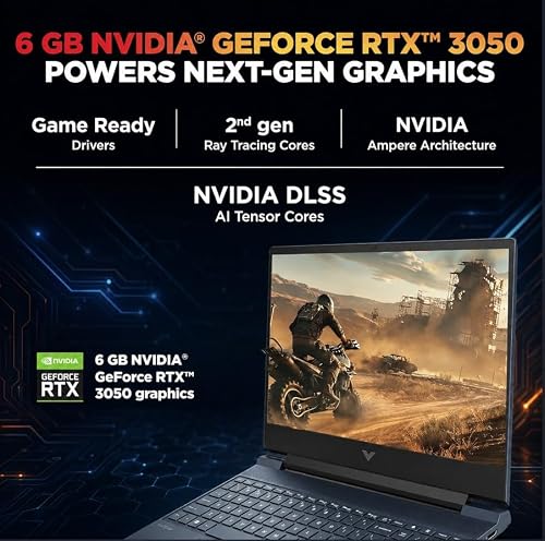 HP Victus 15 Gaming Laptop AMD Ryzen R7-7445HS,12 GB DDR 5 RAM (UPGRADABLE),512GB SSD,6 GB RTX 3050,Win11, M365* Office24,144Hz,300 NITS,15.6'',Blue,FB3359AX AI Gaming Laptop