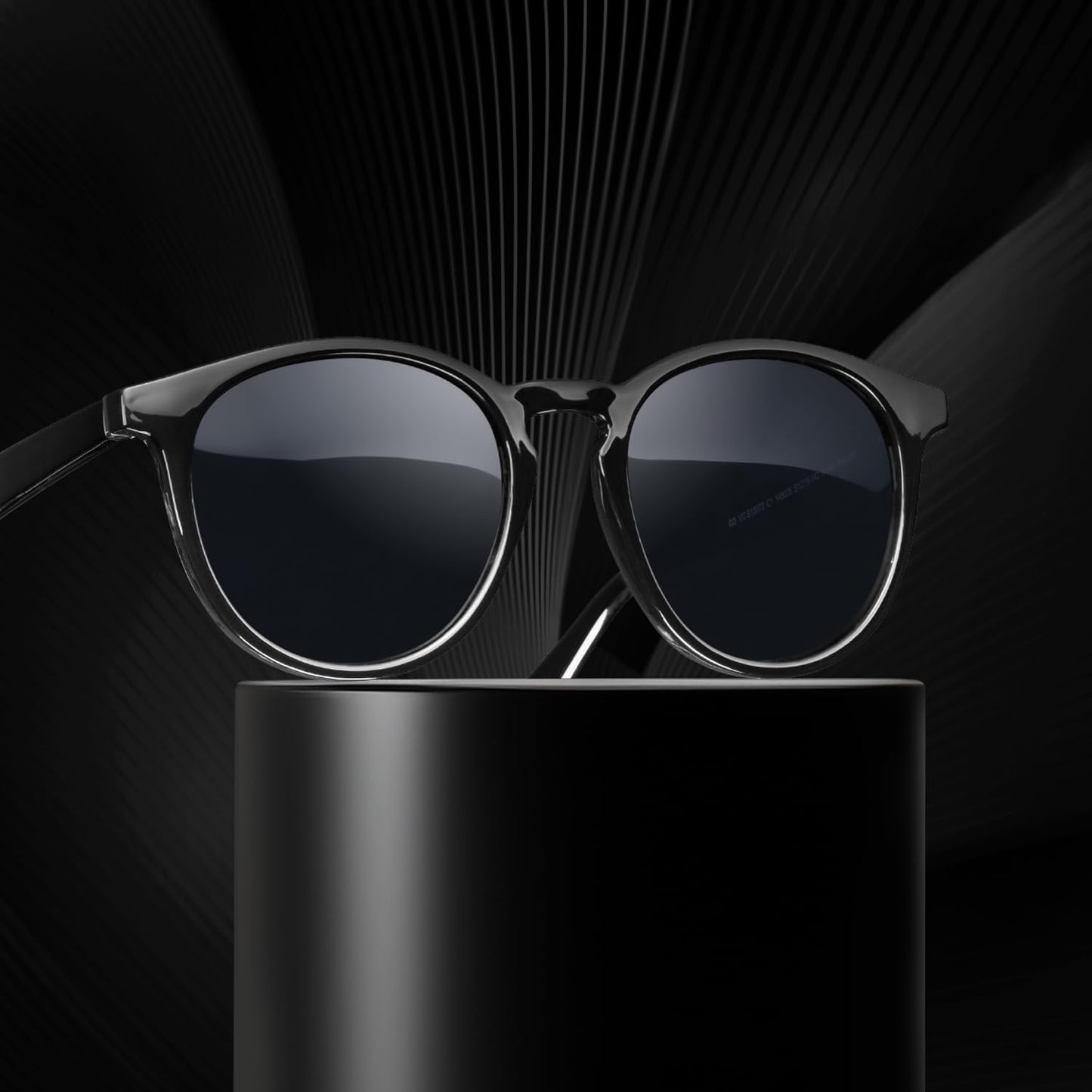 VINCENT CHASE EYEWEAR Vc S13972 By Lenskart | Full Rim Round Branded Latest And Stylish Sunglasses | Polarization And 100% Uv Protected | Men & Women | Large | (Color:-Black/Lens Grey)-Pack Of 1