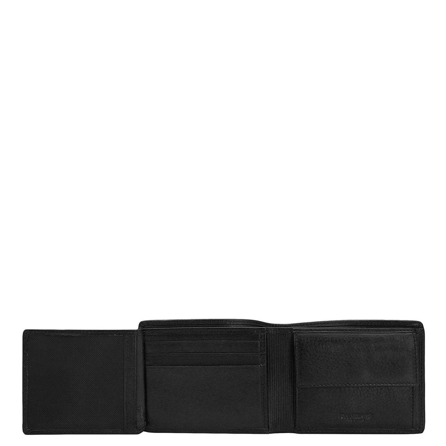 Da Milano RFID Protected Leather Wallet for Men with Card Slot - Black
