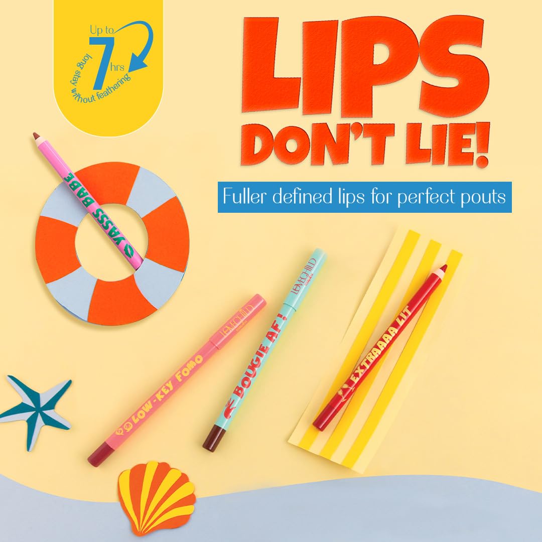 Lovechild Masaba Passport Pucker Lip Liner | Upto 7 hours Long Lasting | Matte Finish | Waterproof | Siesta (Coral), 1.2gm