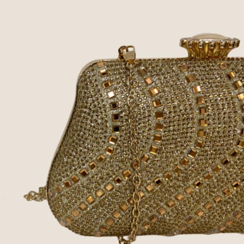 Mastyle® Diamond Clutch Handbag For Women With Rhinestone Finish And Compact Design