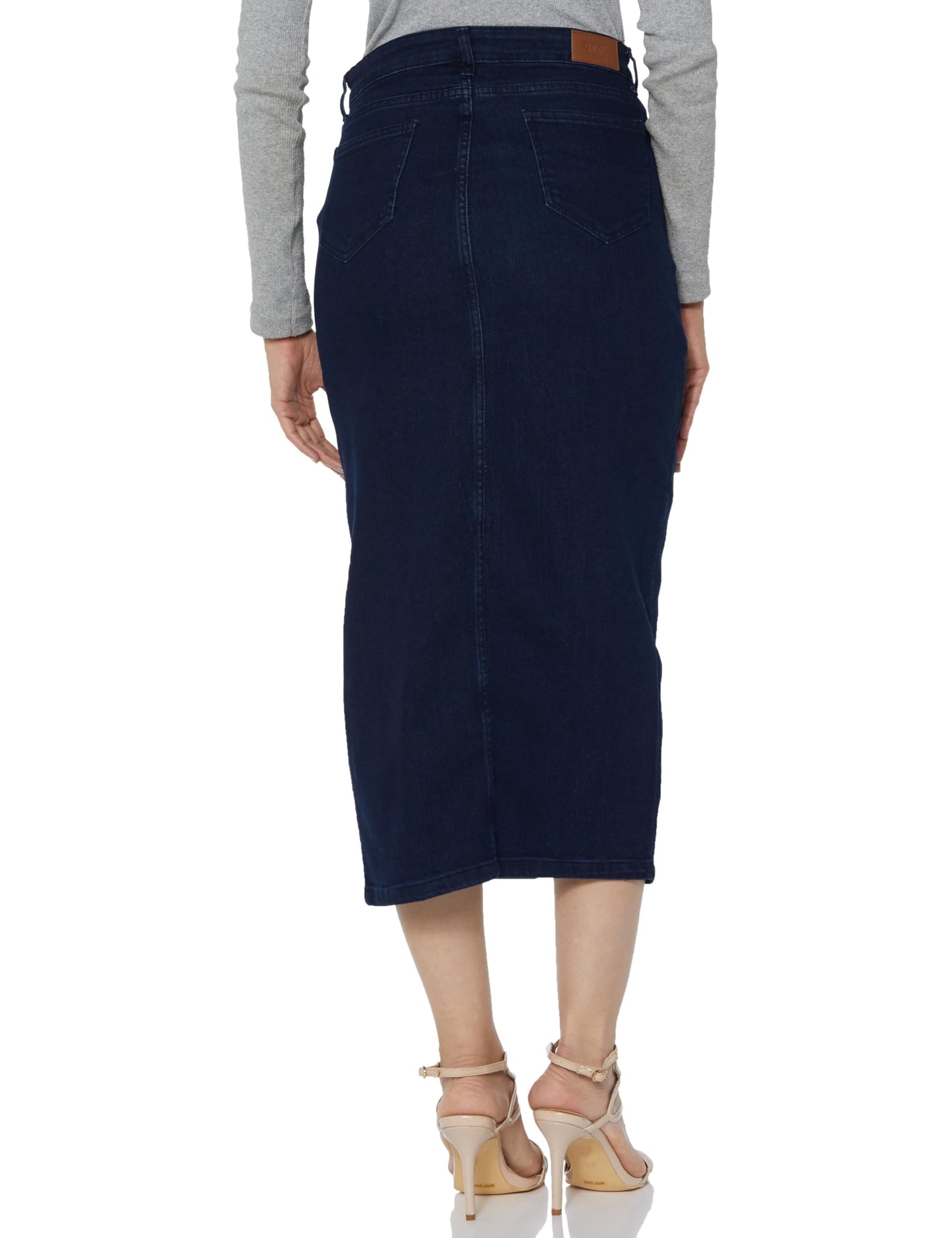 CHALODIA High-Waist Midi Skirt for Women | Lightweight, Flowy A-Line | Elegant Look for Everyday, Work & Parties Coal Black