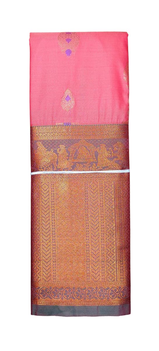 VFCollections Women's Kanchipuram Silk Pure Pattu Sarees With Blouse (VFC484-1)