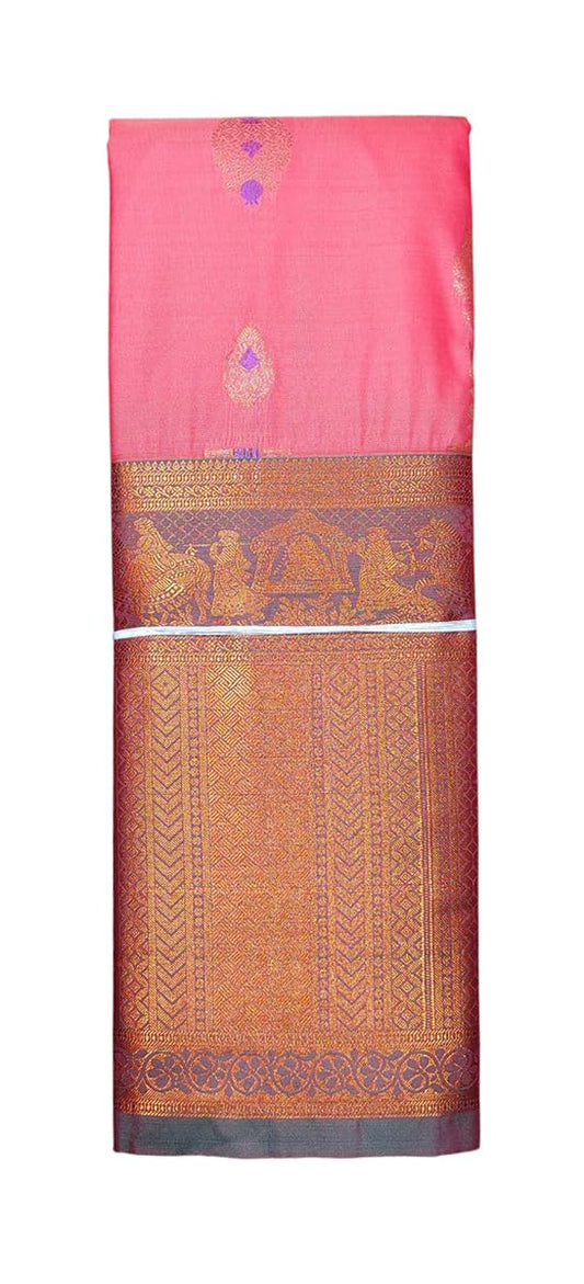 VFCollections Women's Kanchipuram Silk Pure Pattu Sarees With Blouse (VFC484-1)