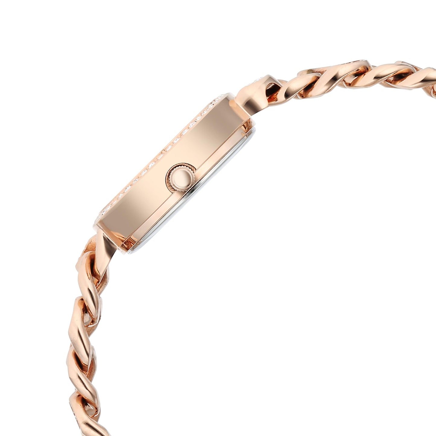 Titan Raga Round Shaped Rose Gold/Copper Dial Women Watch with Brass Strap