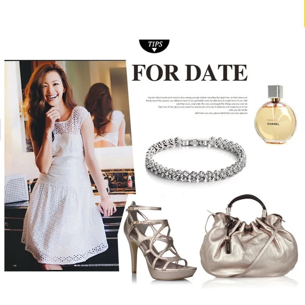 Shining Diva Fashion Platinum Plated Crystal Bangle Bracelet for Women and Girls (14677b)