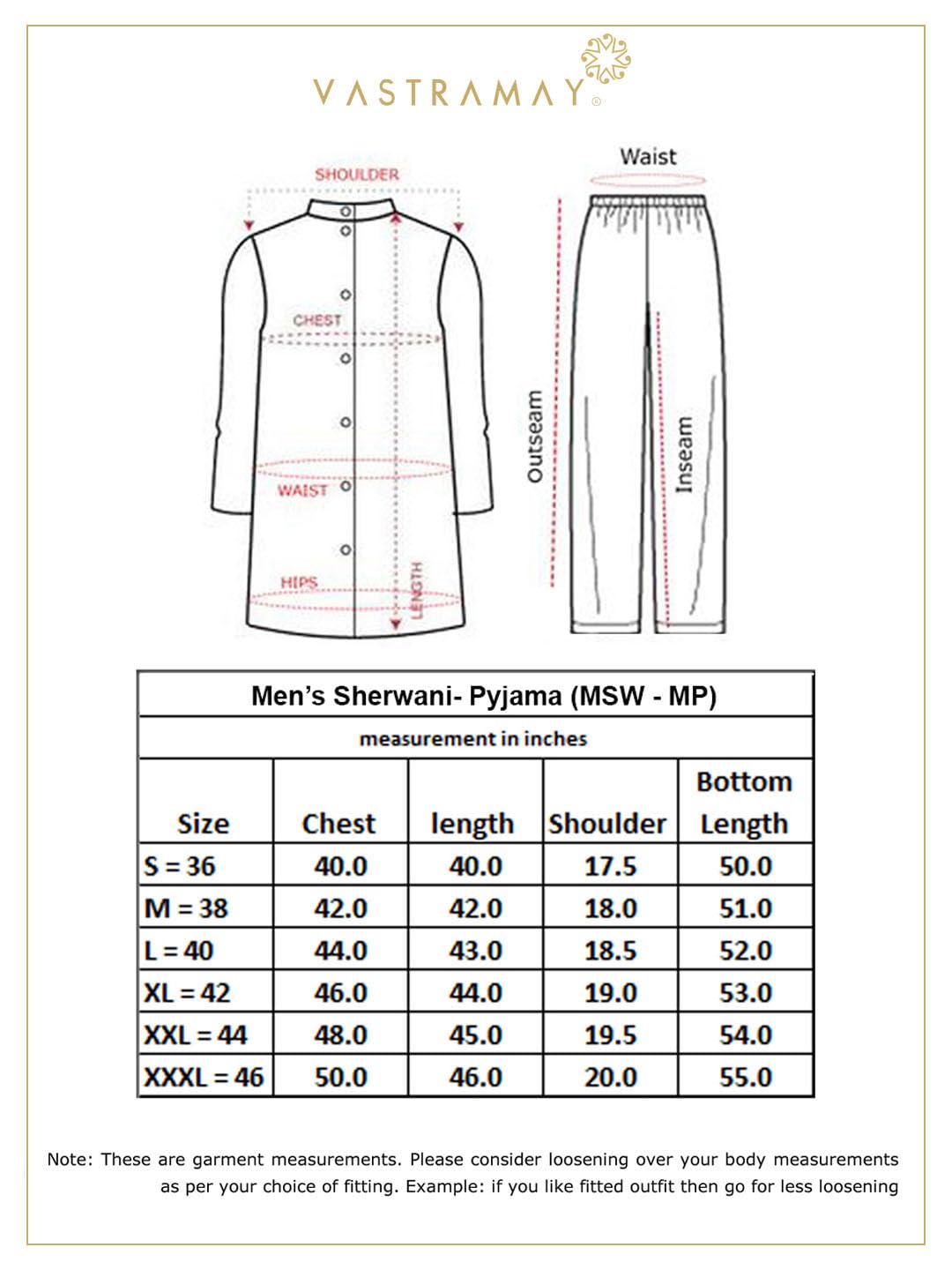 VASTRAMAY Men's Gold Beige Silk Blend Sherwani Set - Brocade Sherwani And Pyjama Set