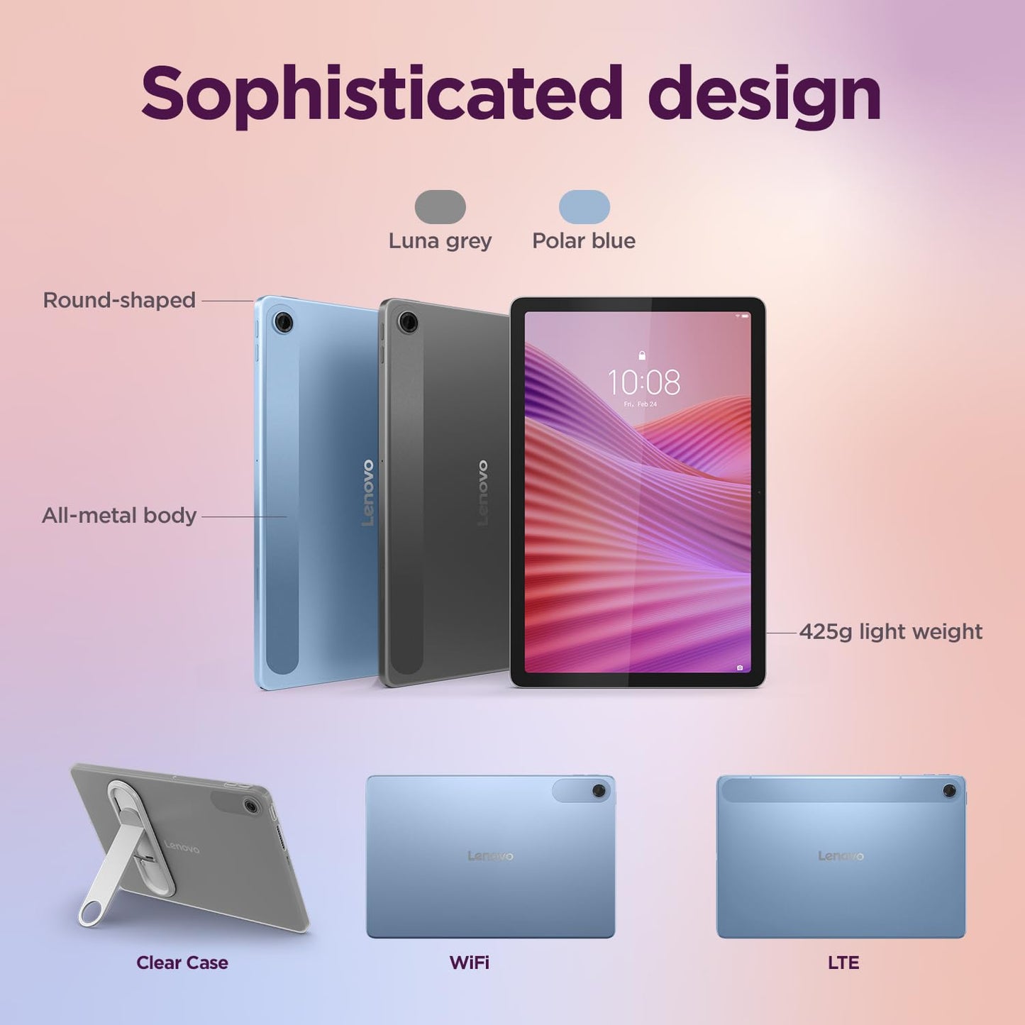 Lenovo Tab| 10.1 Inch Display| Wi-Fi Only| 4 GB RAM + 64 GB ROM (Expandable up to 1 TB)| Metal Body| Dual Speakers with Dolby Atmos| Android 14| Color: Polar Blue