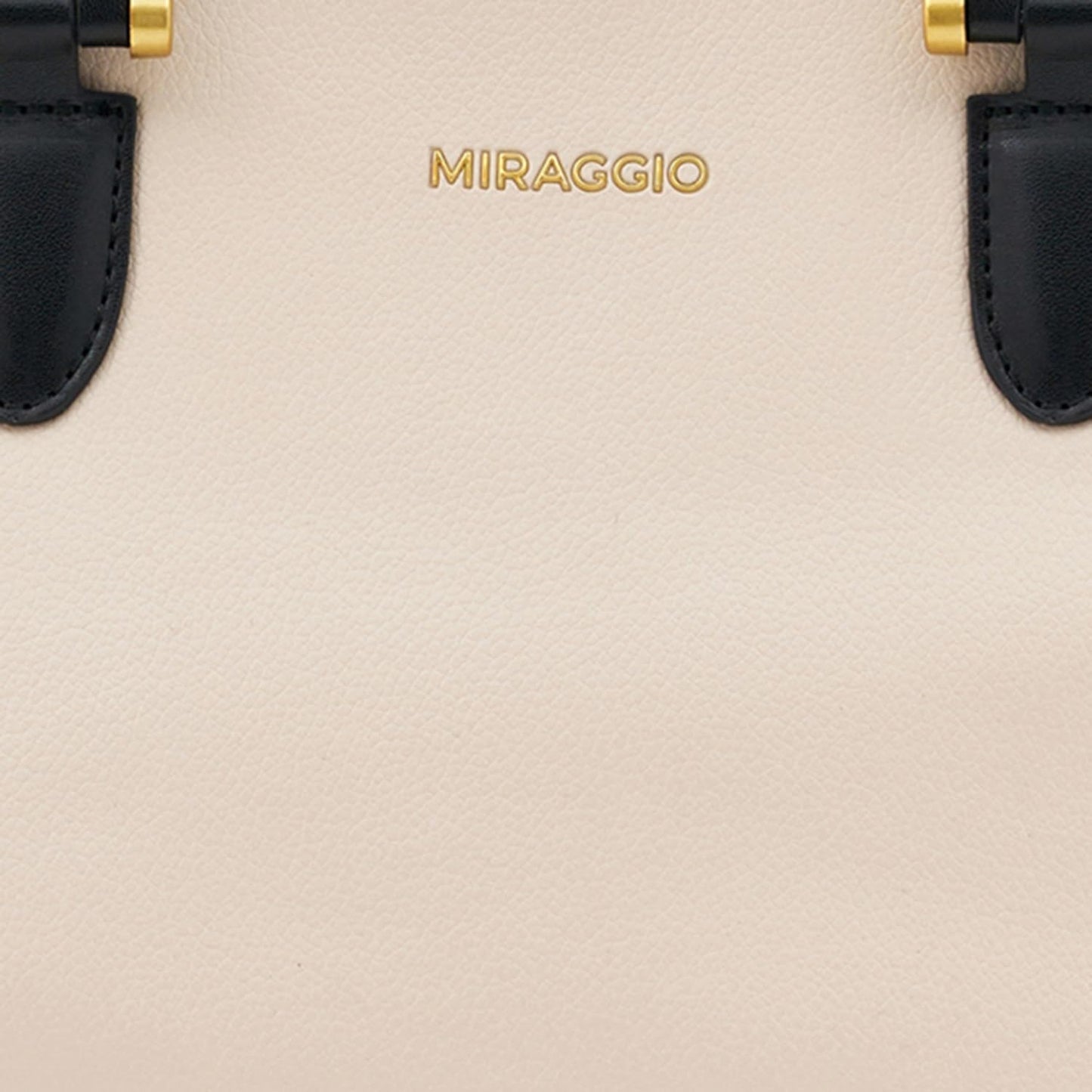 Miraggio Blair Solid Structured Handbag with Adjustable and Detachable Sling Strap for Women | Satchel Bag For Women | Stylish Ladies Purse (Ivory)