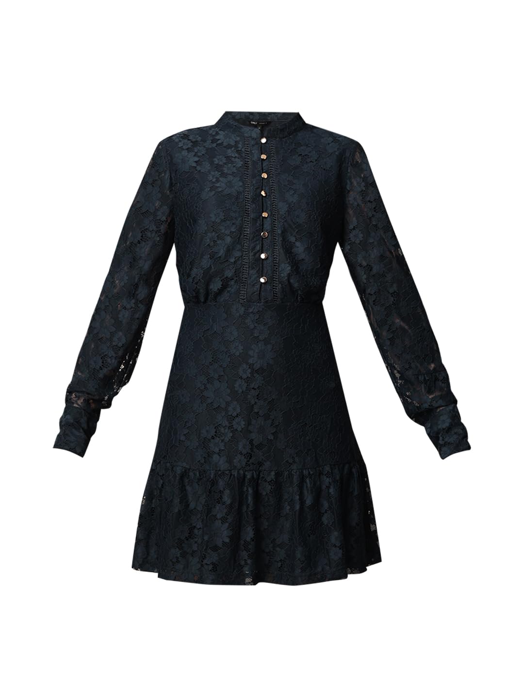 ONLY Women Self Design Fit and Flare Party Blue Fit and Flare Dress