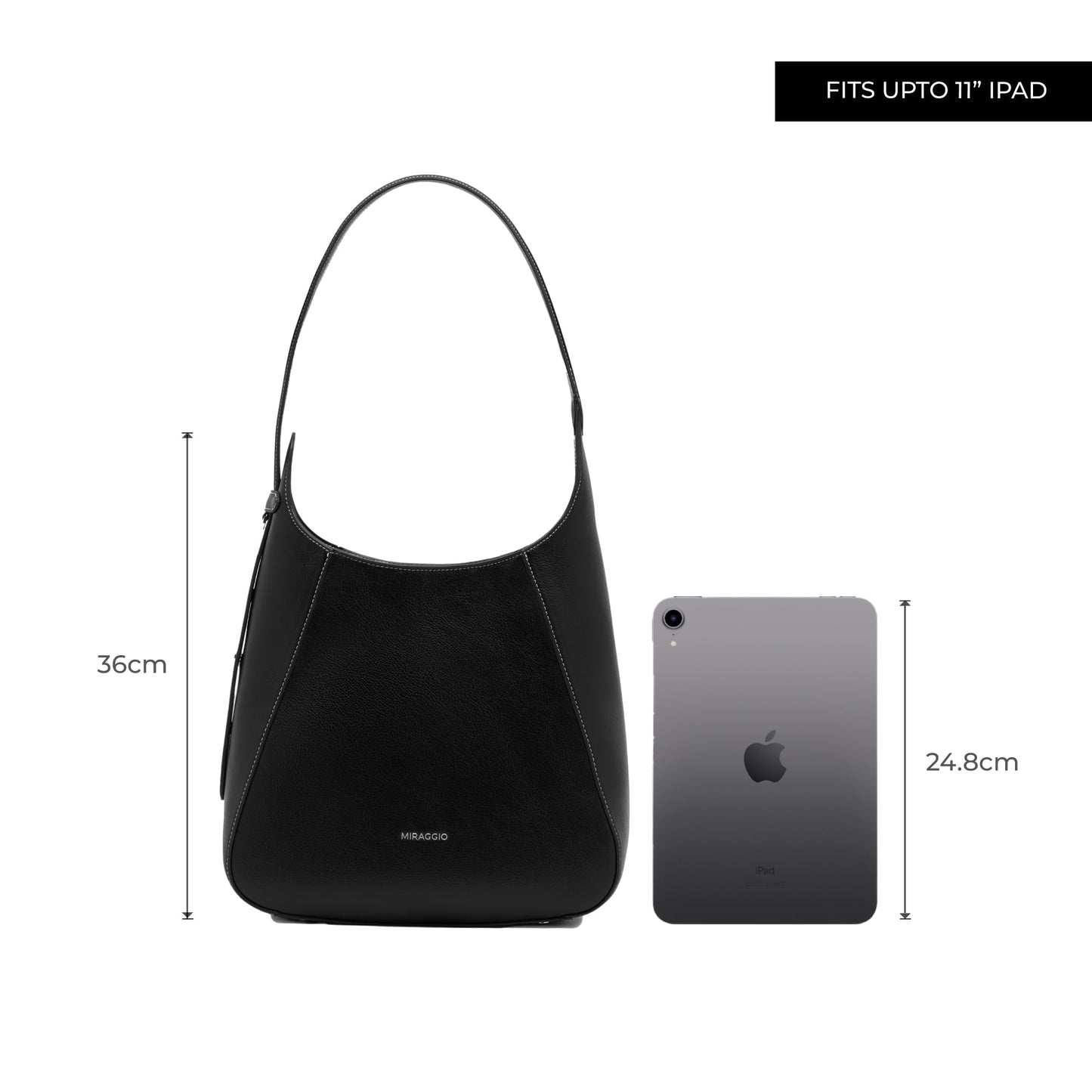 Miraggio Robyn Hobo Bag | Hand Bags For Women Stylish | Shoulder Bag For Women (Black)