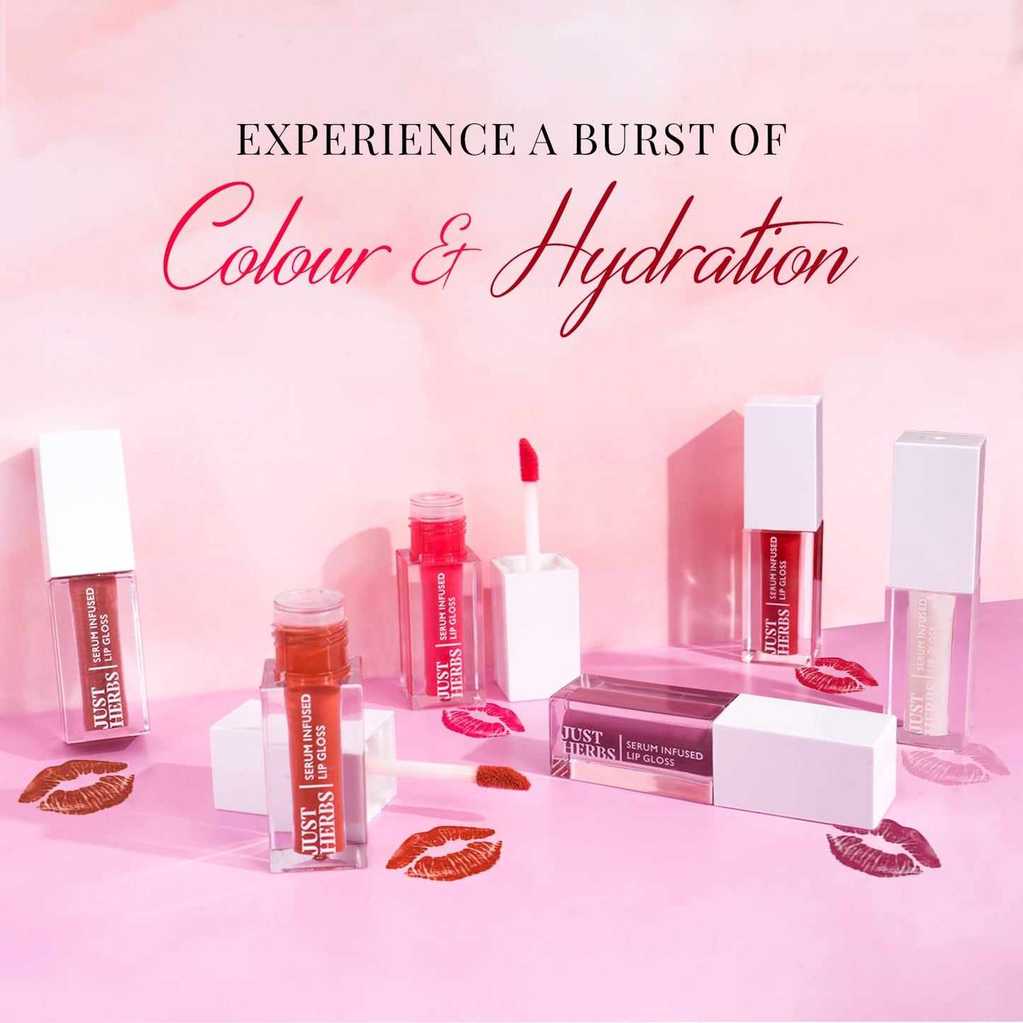 Just Herbs Serum Infused Lip Gloss for Women, Lighweight Non-Sticky High Glossy Moisturizing and Hydrating Lip Gloss 3 ml (Peachy Glow)