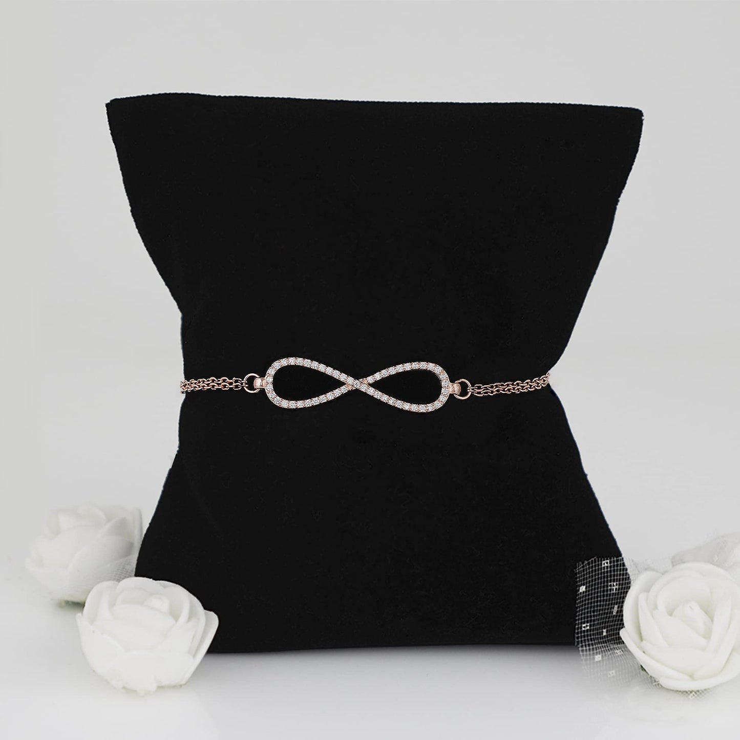 GIVA 925 Silver Rose Gold Infinity Bracelet, Adjustable Gifts for Girlfriend, Gifts for Women & Girls| With Certificate of Authenticity and 925 Stamp | 6 Month Warranty*