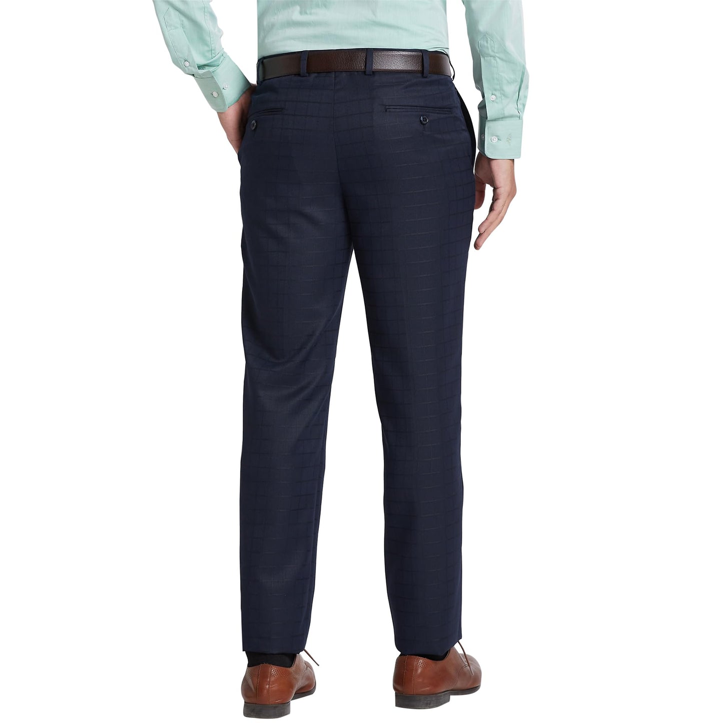 Park Avenue Men's Smart Fit Casual Pants (PMTX07256-B5_Medium Blue