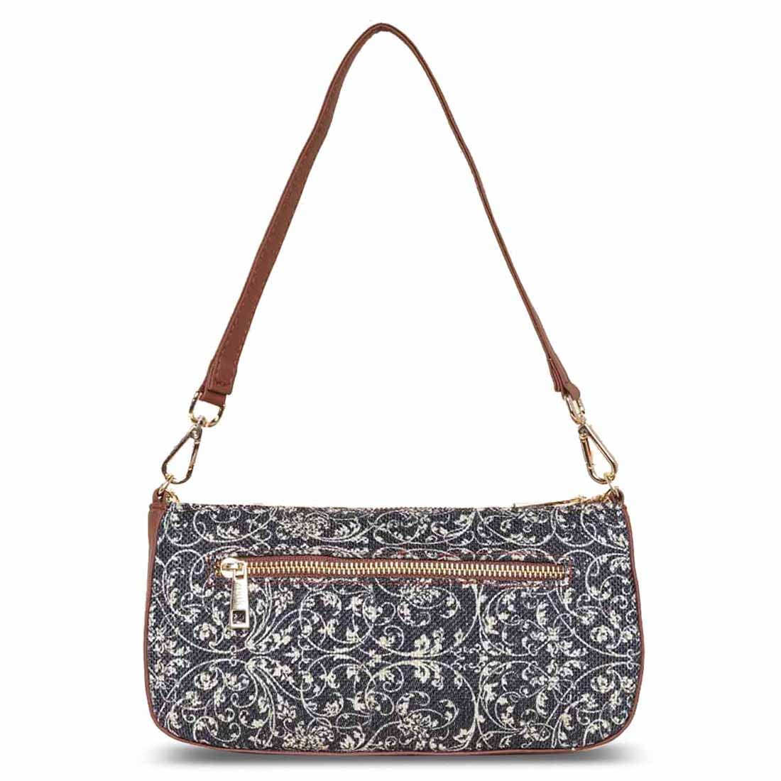 ZOUK Baguette Bag | Crossbody Bags for Women | Women's Handbags | Stylish Sling Bag for Woman | Vegan Leather Evening Bag | Travel & Office Use | Purse and Wallet | Lattice Lace Print