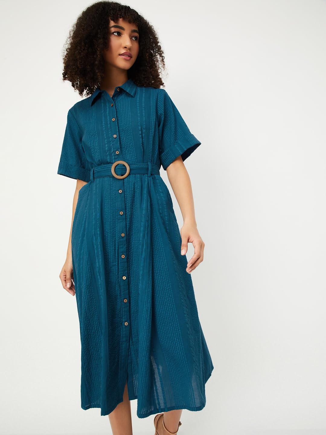 Max Women's Cotton A-Line Below The Knee Dress