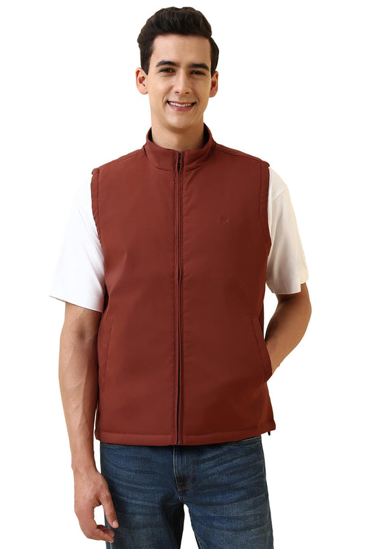 Allen Solly Men's A-Line Coat (ASJKCUGLFN55919_Orange