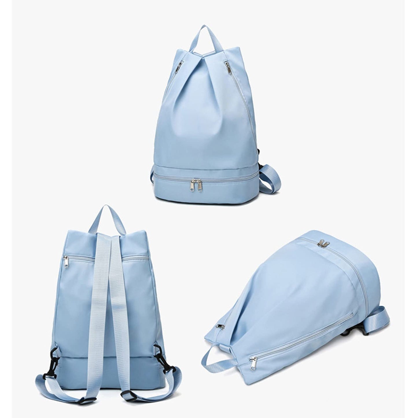 ZARUFT Backpack. Women Oxford Cloth Solid Color Waterproof Shoulder Bag ，Backpack Ladies Swimming Fitness Large Capacity Handbags Knapsack (Color : Hortel�)