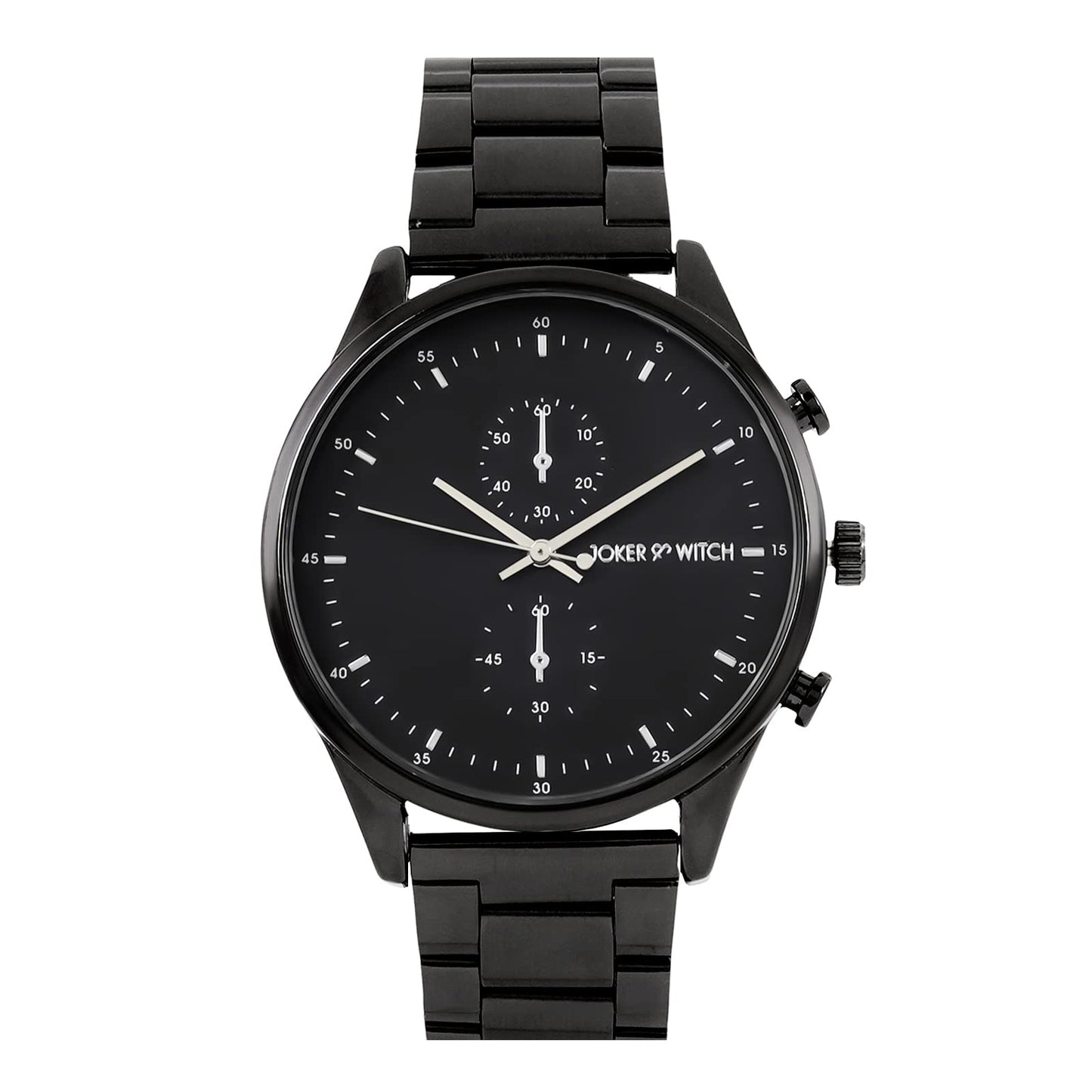 Joker & Witch Men Beetle 42mm Black Dial 20mm Gunmetal Stainless Steel Watch