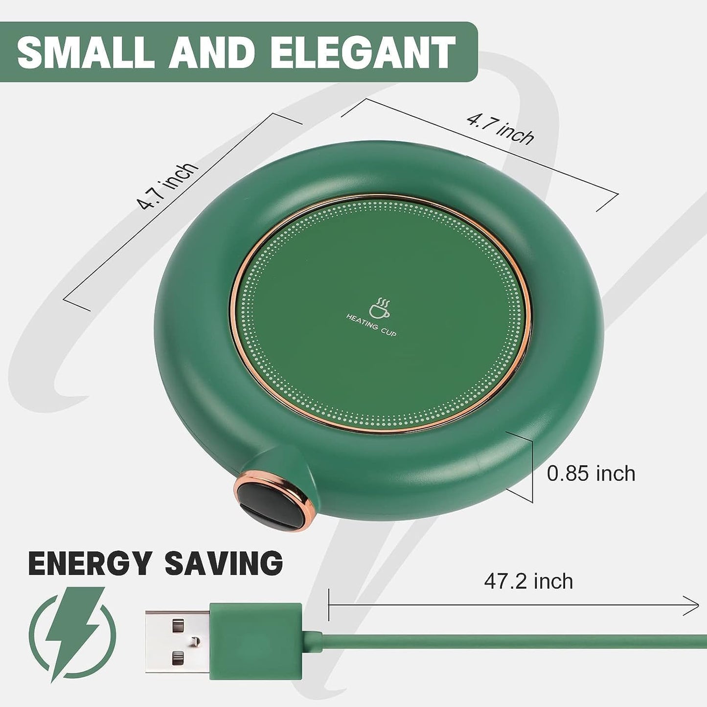 Riveira Electric Coffee Mug Warmer - Automatic Shut Off, 3 Adjustable Temperatures, Beverage Warmer for Office, Travel, Home, Desk, Tea, Coffee
