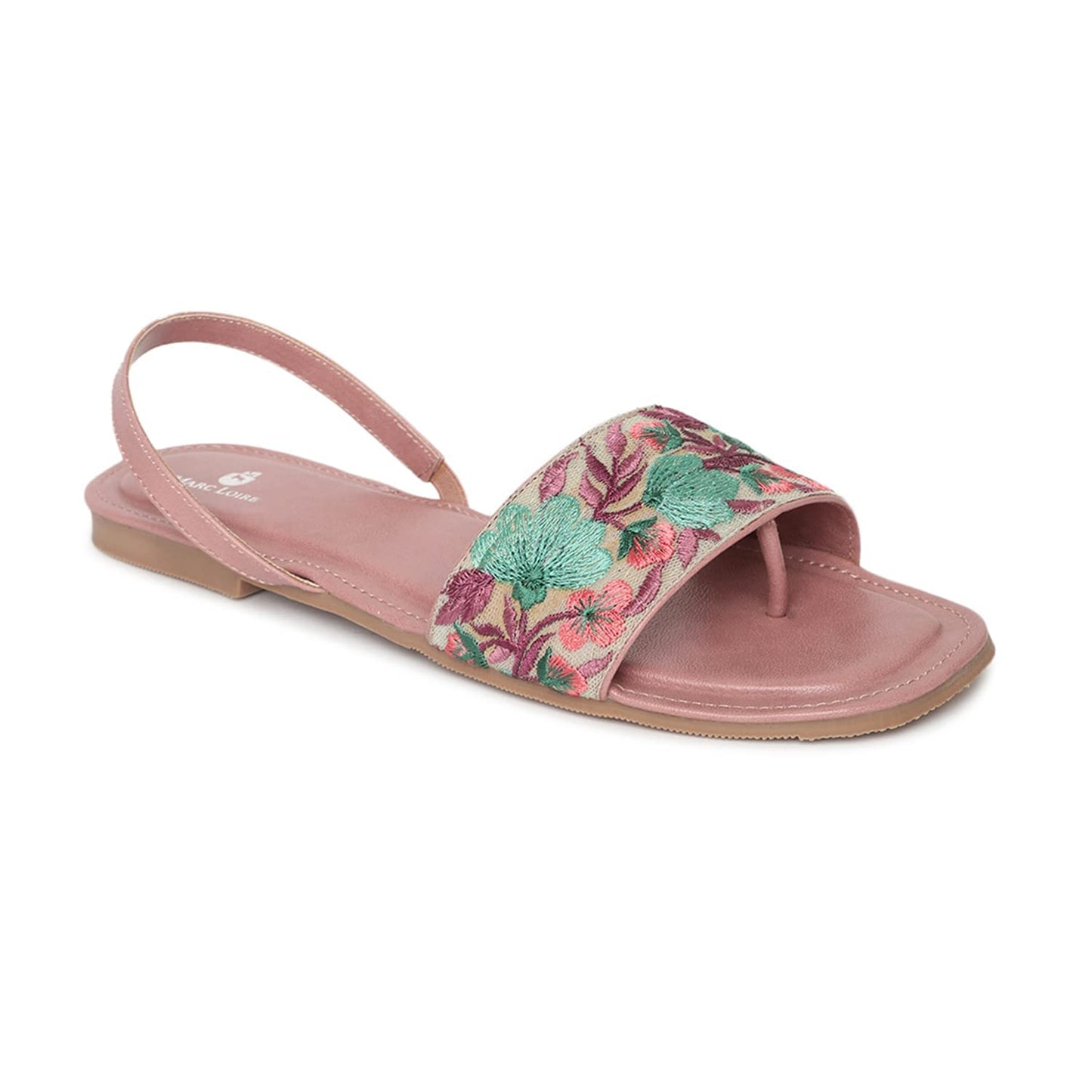 Marc Loire Women's Strawberry Open Toe Ethnic Slip-On Embellished Flat Sandals, 4 UK