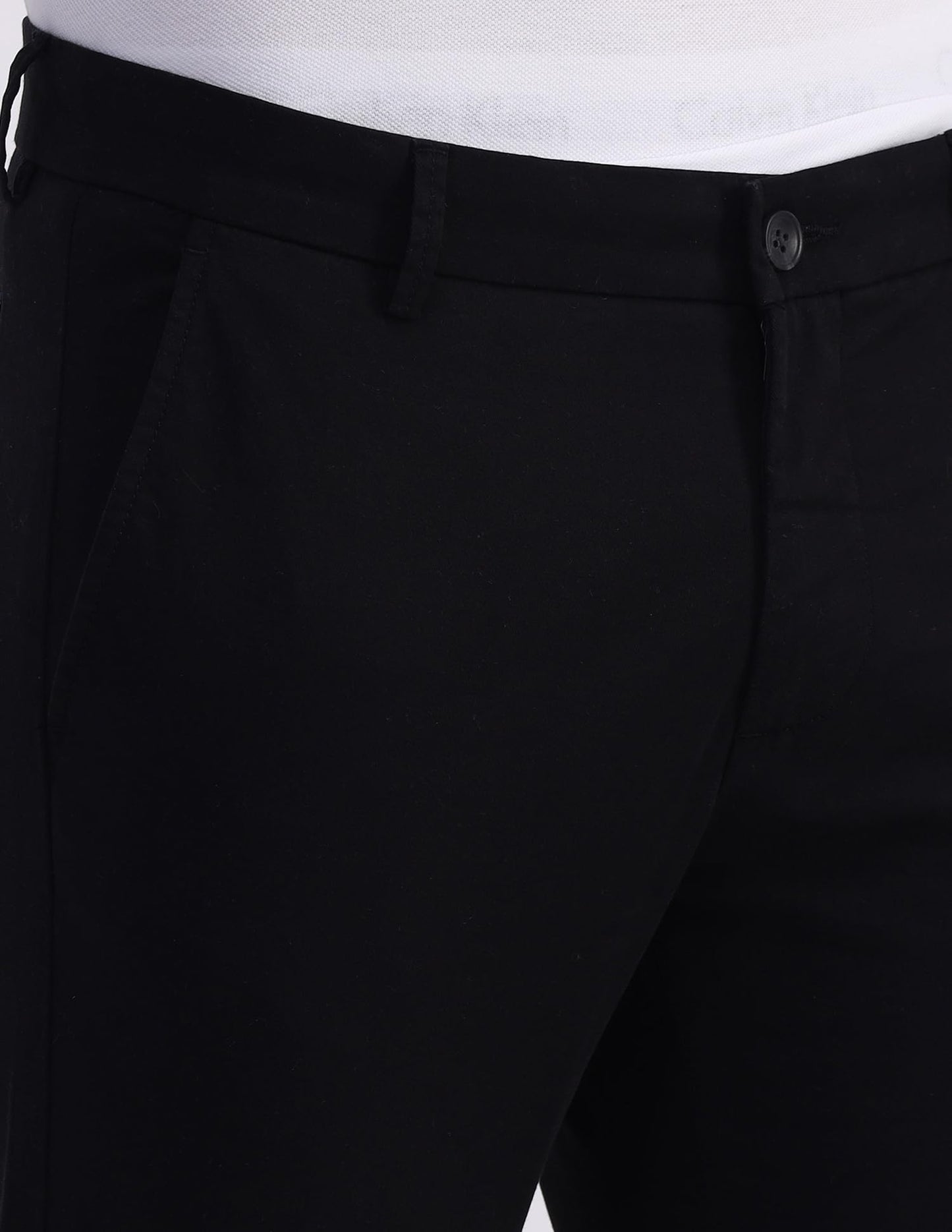 Arrow Men's Solid Slim Fit Acrylic Casual Trouser (ASCBTRO0002_Black_32)