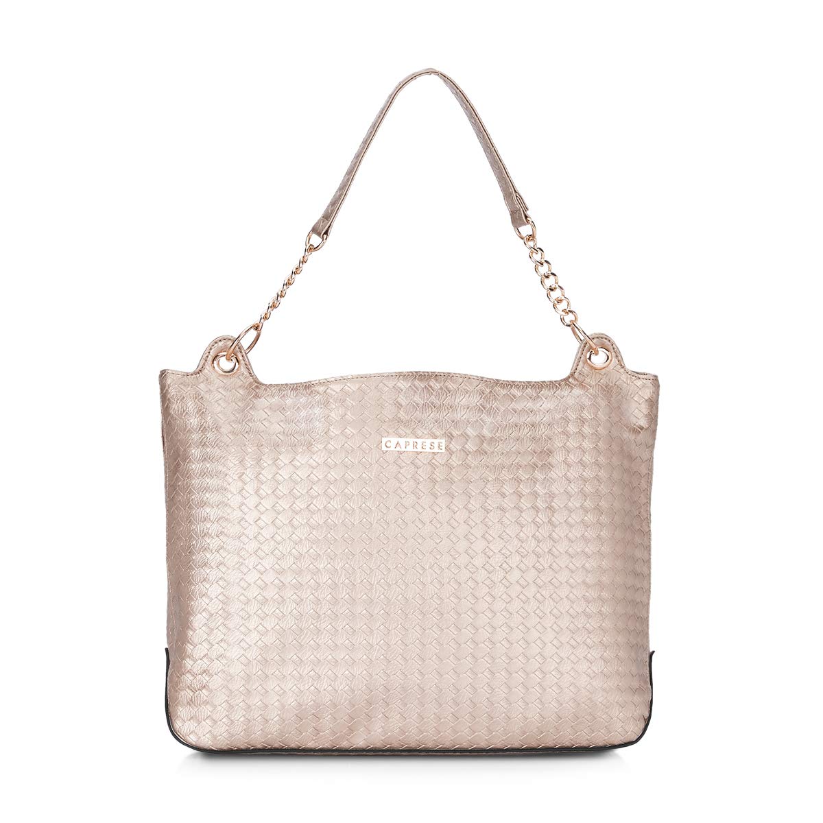 Caprese Nikita Hobo Bag, Medium | Stylish Shoulder Bag for Women with Multiple Compartments & Secure Zip Closure | Premium Metal Logo, Back Pocket | Perfect for Casual & Daily Use (Gold)