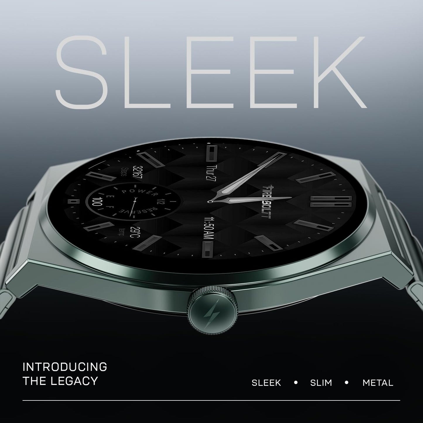 Fire-Boltt Phoenix Nova Smartwatch 1.43” Slim Super AMOLED Display, 466x466 Pixel Always-On Display, Bluetooth Calling, Health Tracker for Men & Women Olive Rush